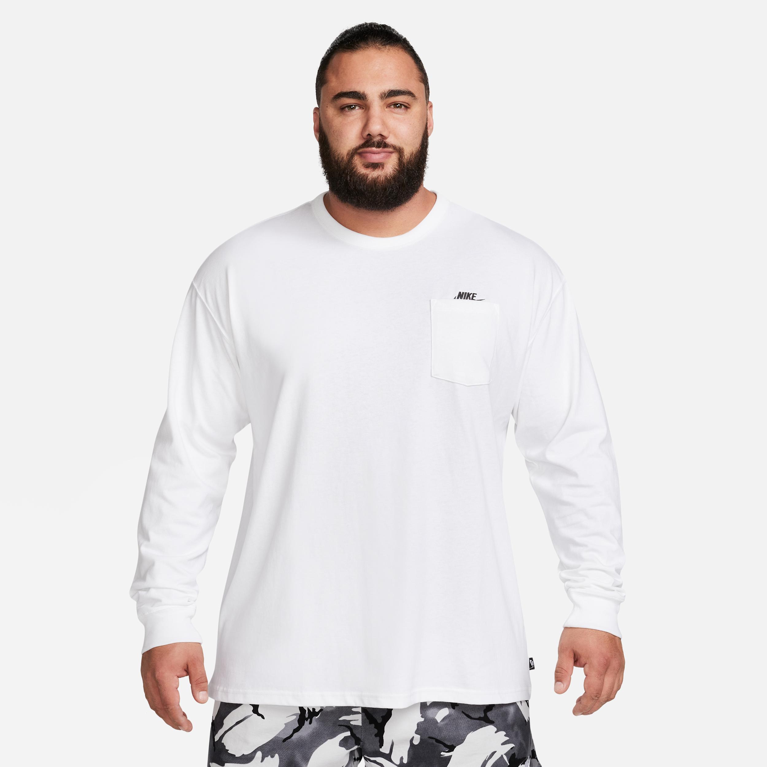 Mens Nike Sportswear Premium Essentials Long-Sleeve Pocket T-Shirt | DR7929-101 Product Image