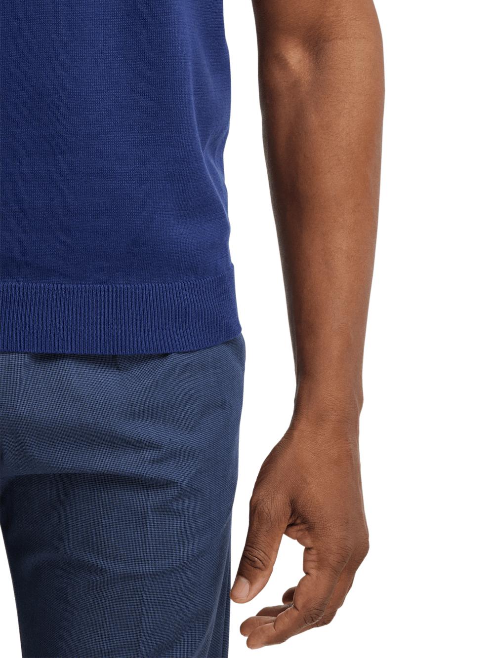 Supima Cotton Crew Neck Sweater - Navy Product Image