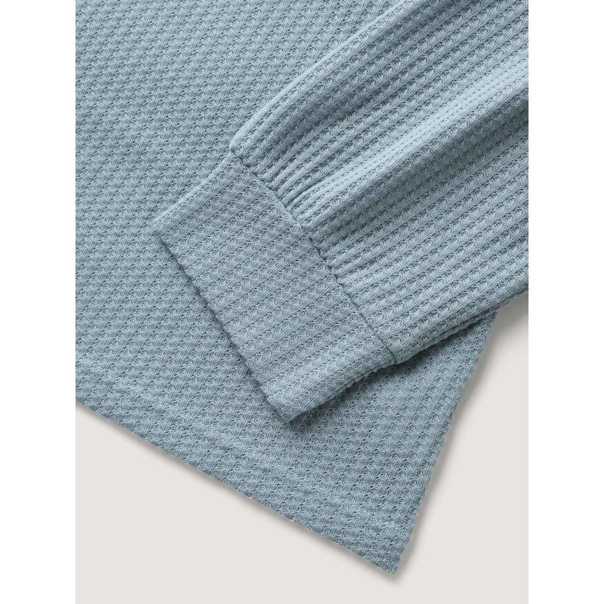 Plus Size Waffle Spliced Floral Lace Sweatshirt Women Stone Leisure Round Neck Casual Sweatshirts BloomChic 18-20/2X Product Image