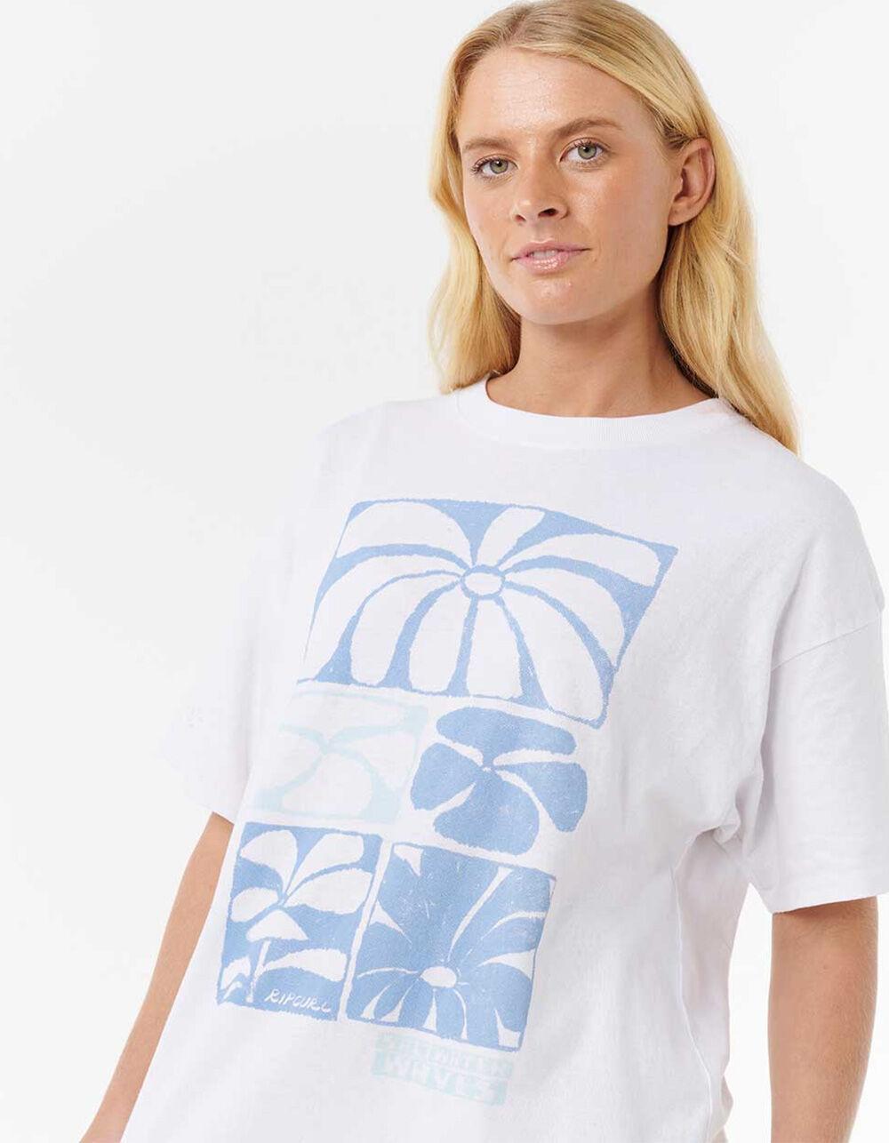RIP CURL Oceanic Heritage Womens Oversized Tee - WHITE Product Image