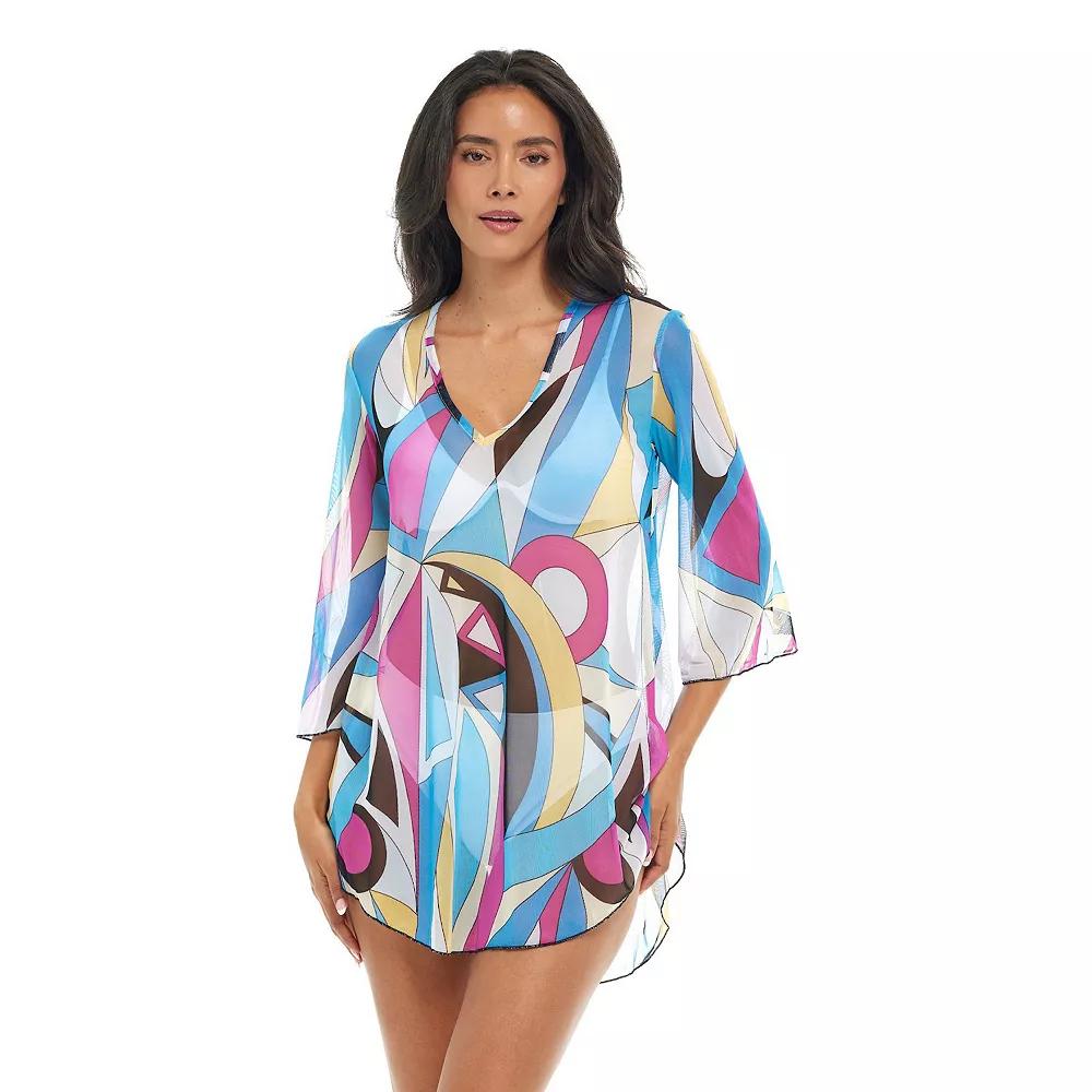 Women's Jordan Taylor Printed V-Neck Tunic Swim Cover Up,  Product Image