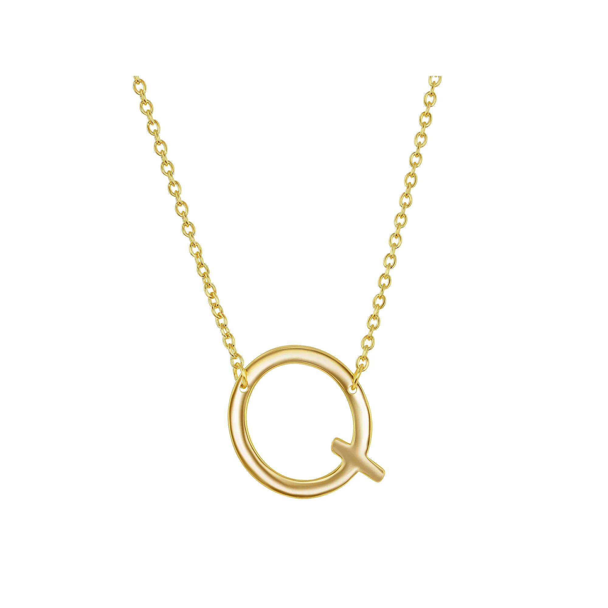 Sterling Silver Sideways Initial Necklace, Women's, Size: 16-18" ADJ, Gold Tone M Product Image