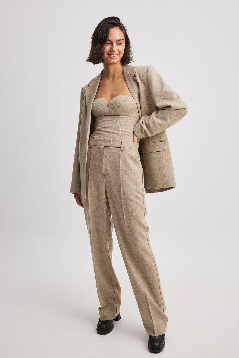 Heartshaped Corset Top Beige Product Image