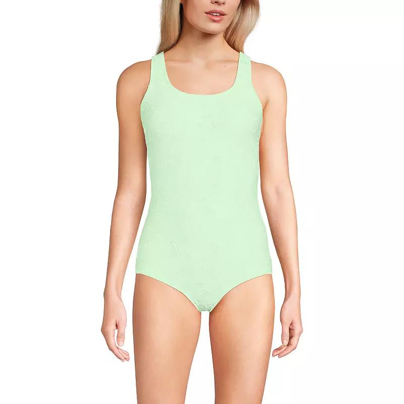 Women's Lands' End Tugless Low Leg Lace One-Piece Swimsuit,  Product Image