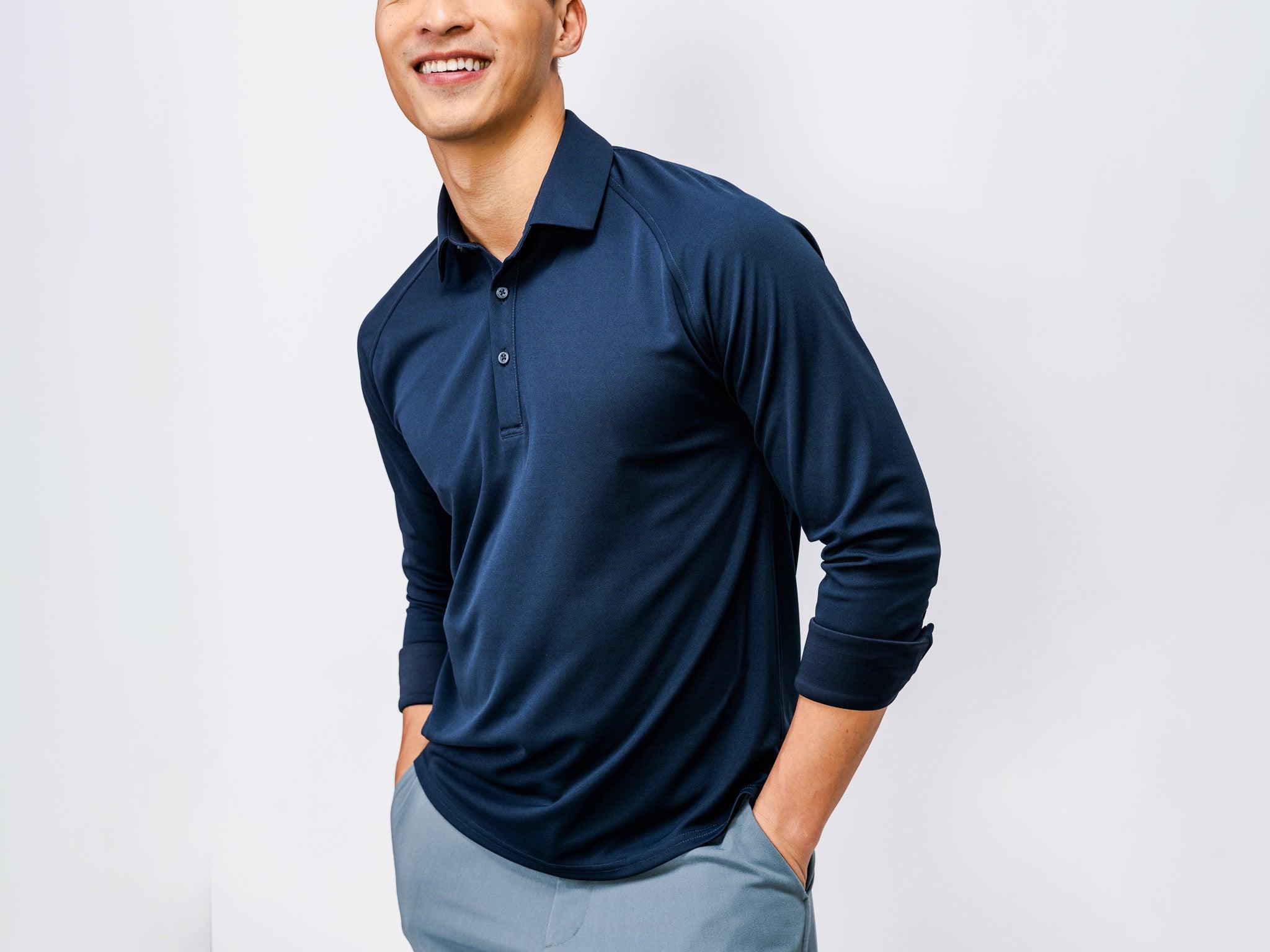 Men's Apollo Raglan Long Sleeve Polo Product Image