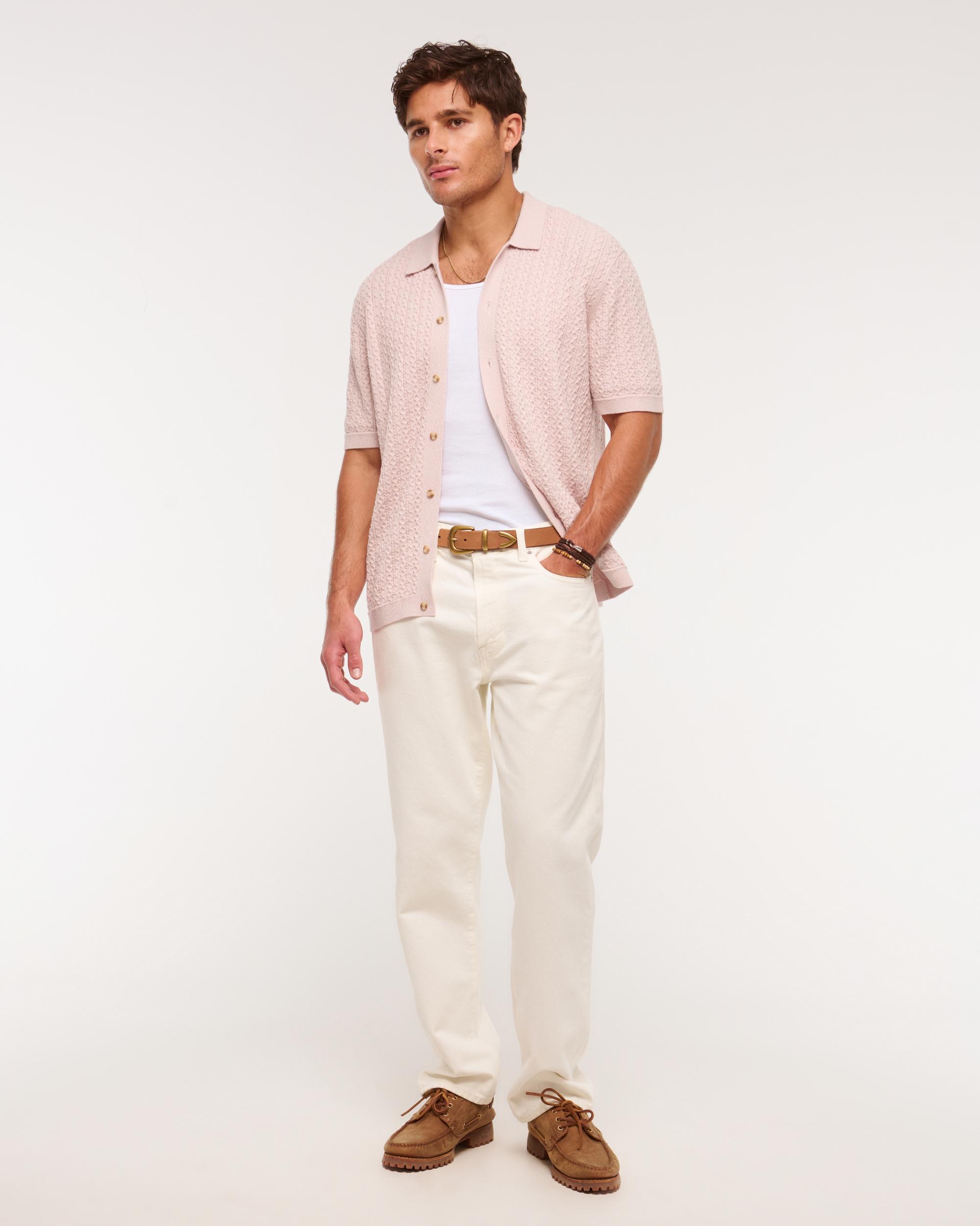 Cable Button-Through Sweater Polo Product Image