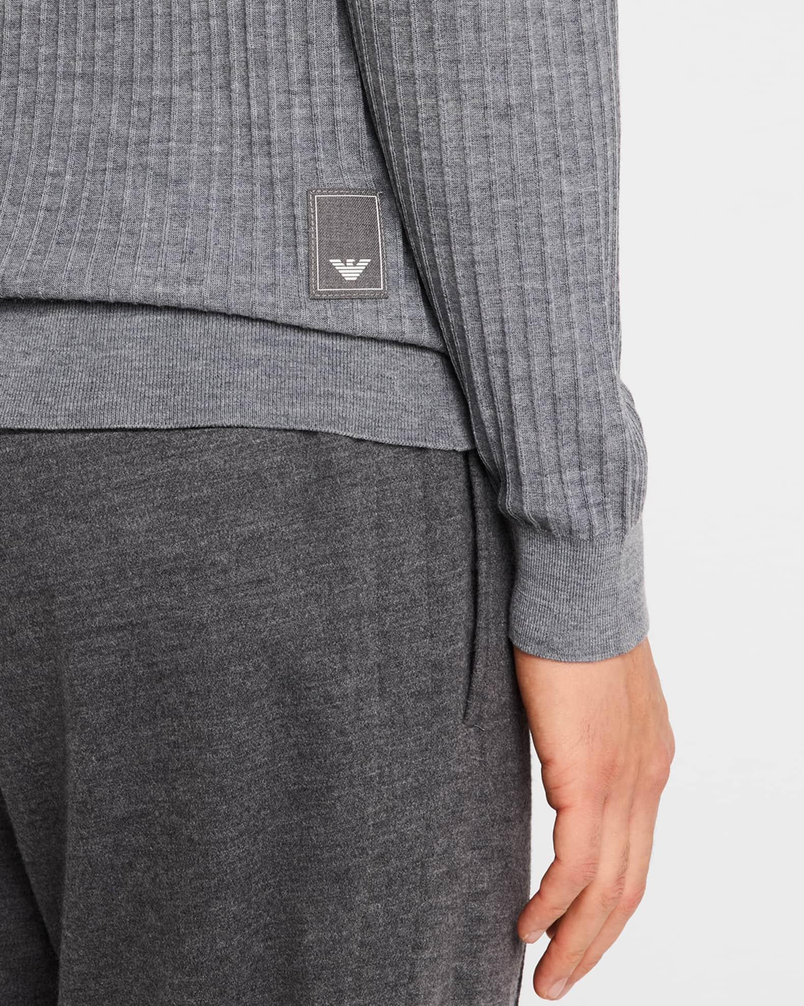 Men's Vertical Stripe Knit Crewneck Sweater Product Image