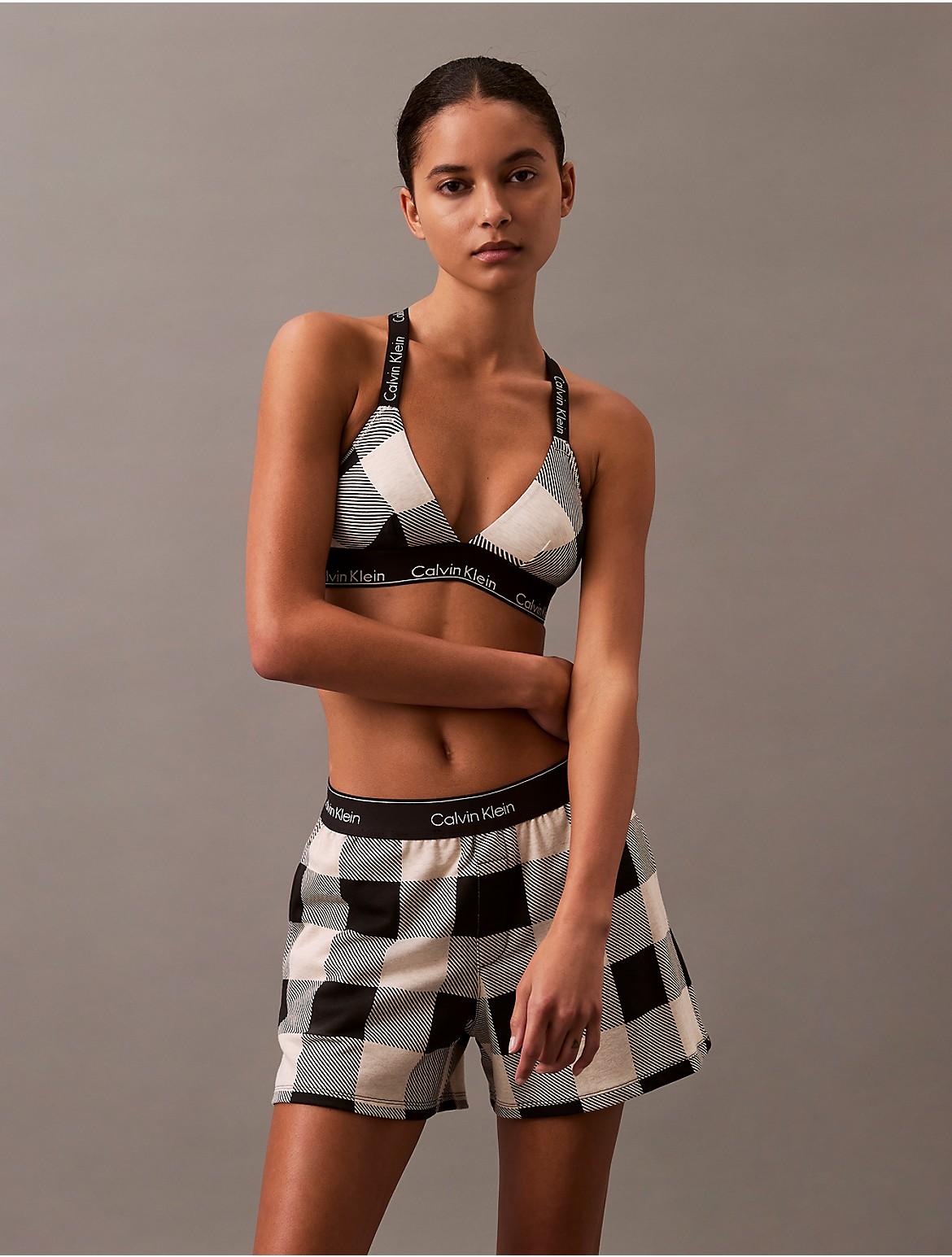 Calvin Klein Womens Icon Cotton Modal Holiday Unlined Triangle Bralette - Grey Product Image