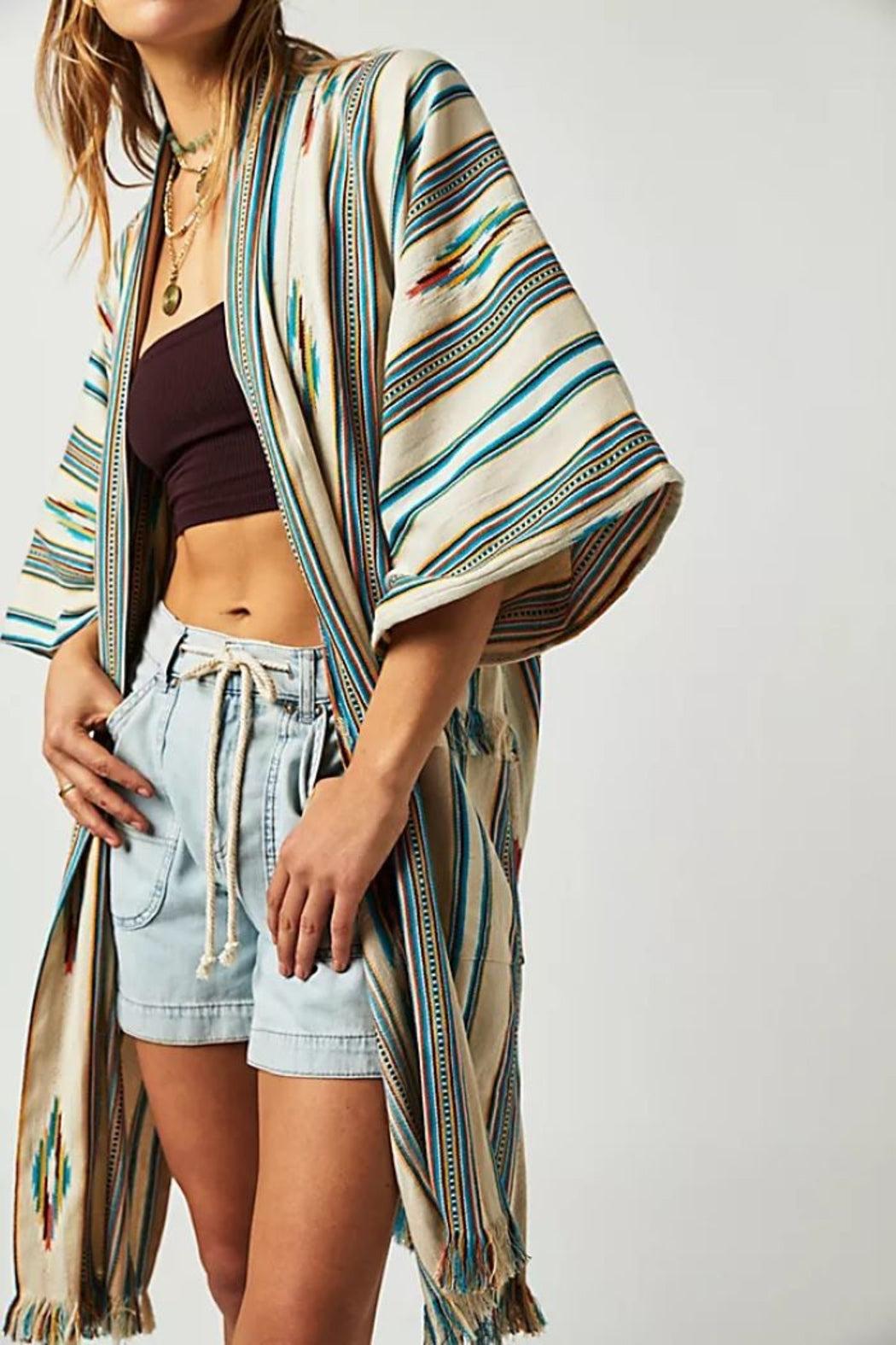 Margarita Woven Stripe Kimono Product Image