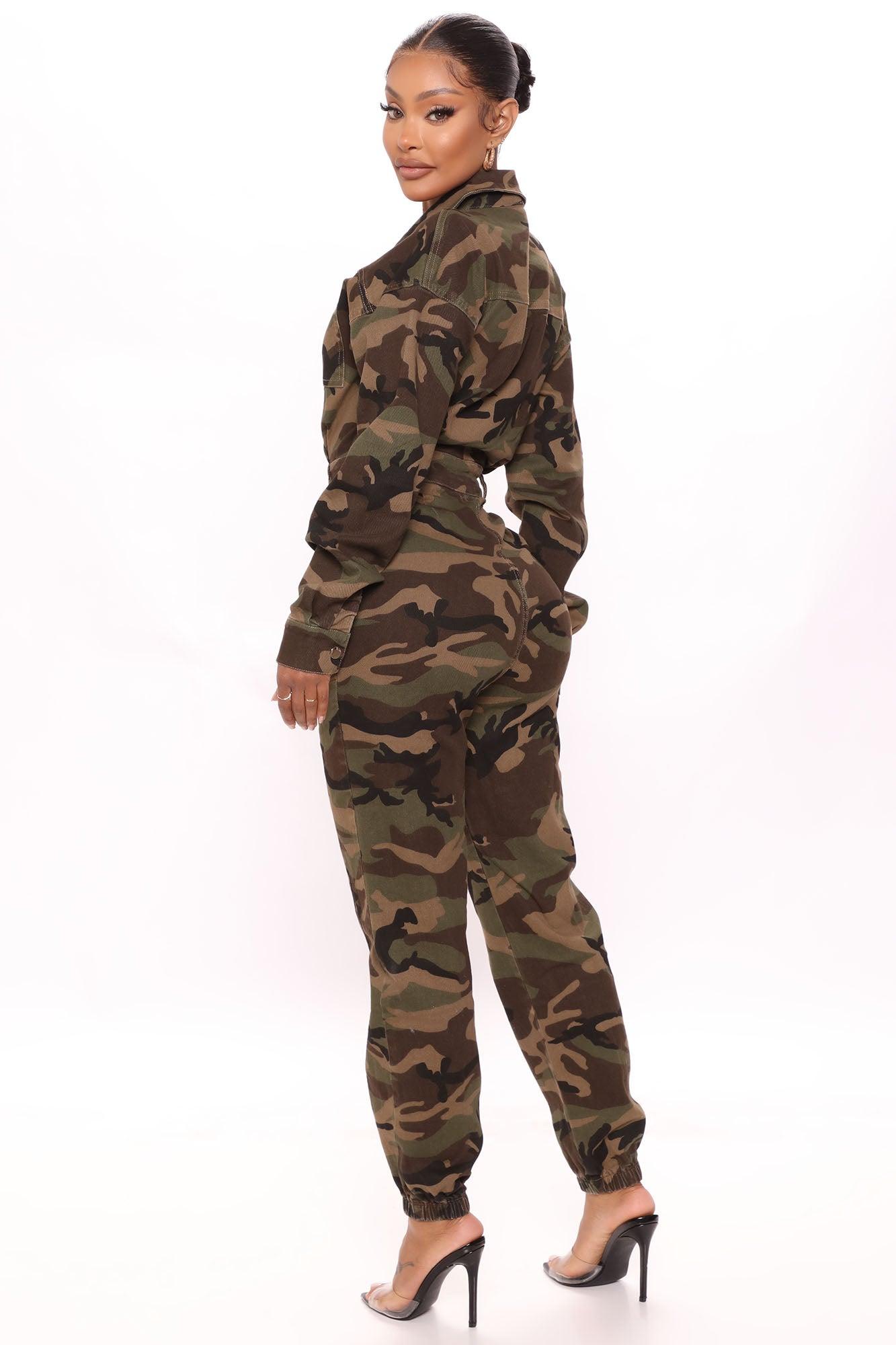 Daniela Long Sleeve Camo Jumpsuit - Camouflage Product Image
