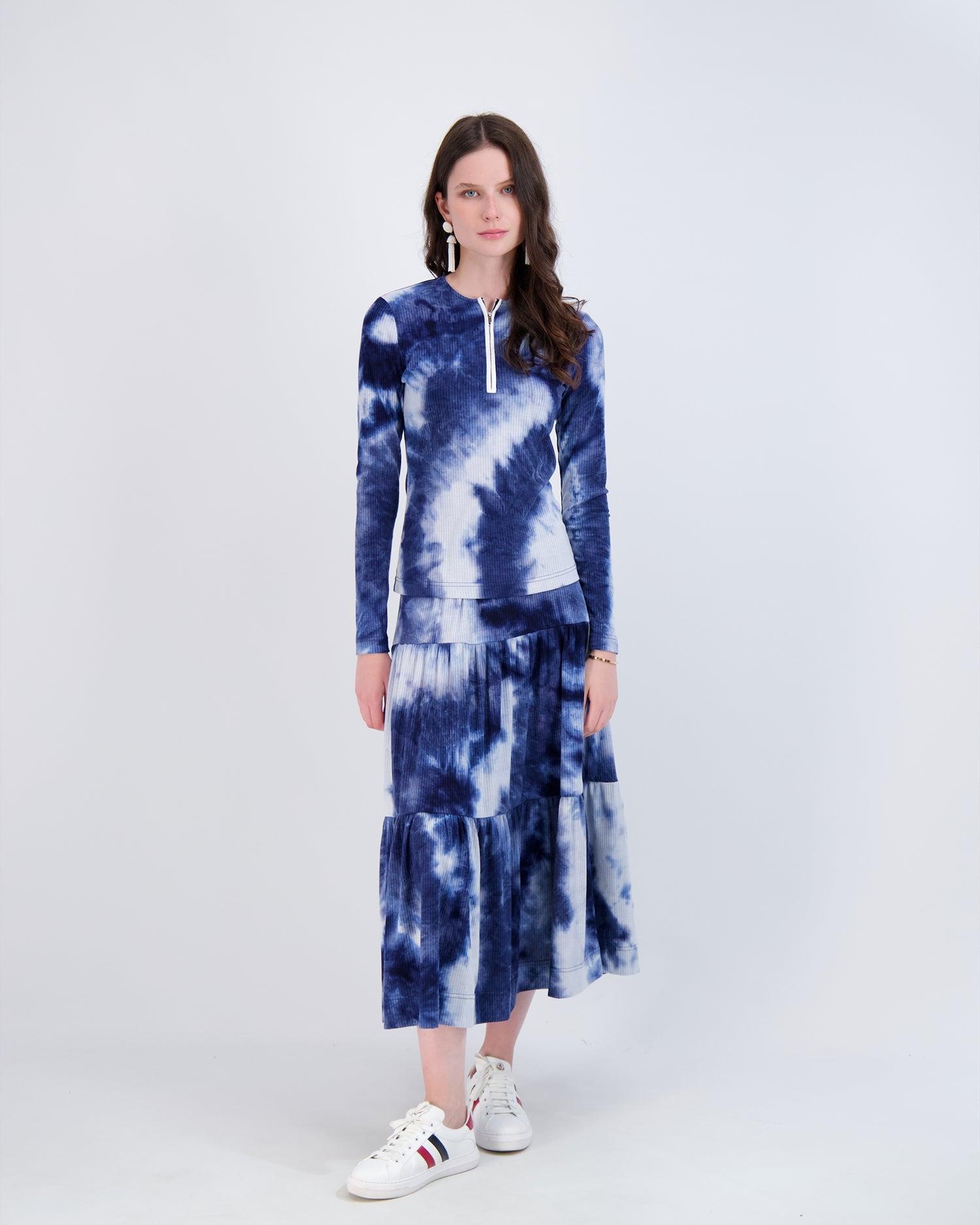 Riff TIe-Dye Tiered Skirt Product Image