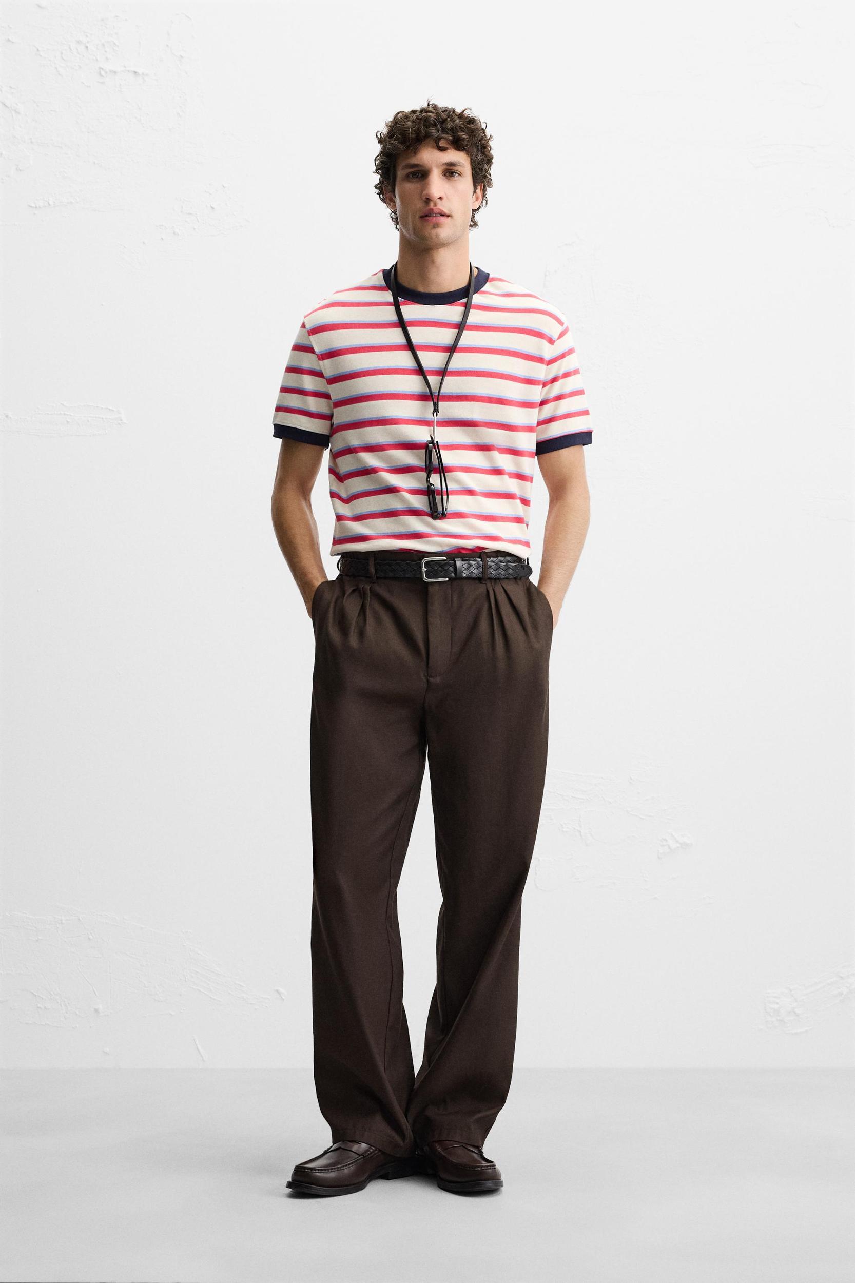 STRIPED CONTRAST T-SHIRT Product Image