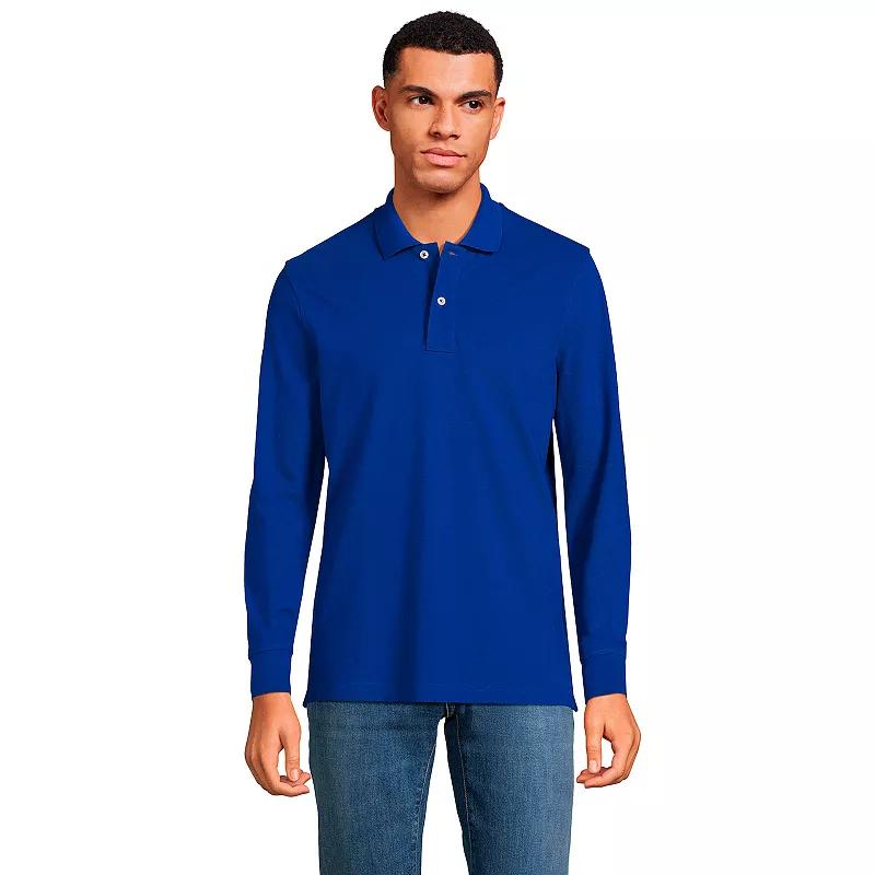 Men's Lands' End Comfort First Mesh Polo, Size: Large, Evening Blue Product Image