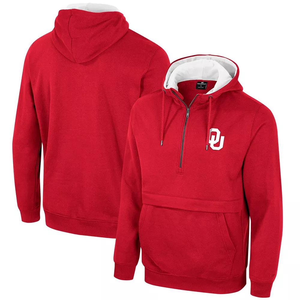 Men's Colosseum Crimson Oklahoma Sooners Half-Zip Hoodie, Size: Medium, Red Product Image