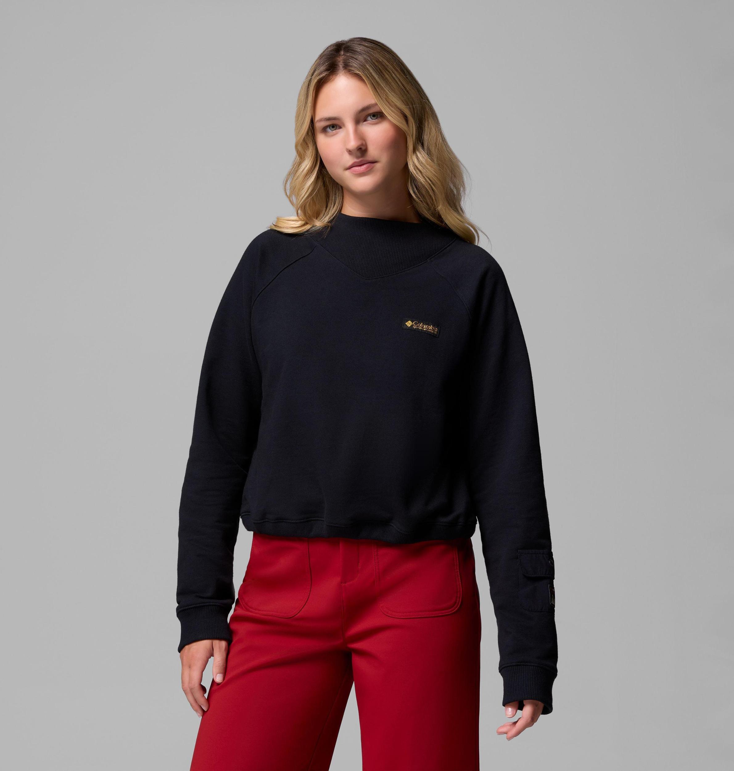 Columbia Womens High Cascades Crop French Terry Long Sleeve Shirt- Product Image