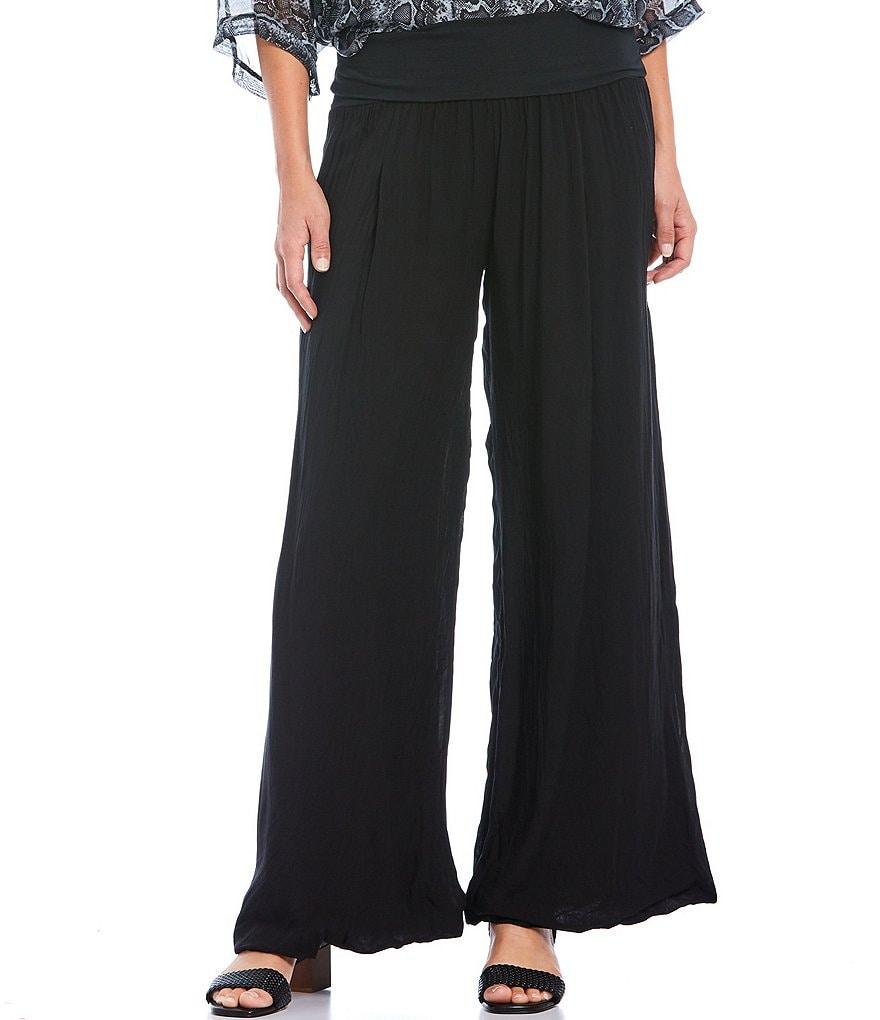 M Made in Italy Pull-On Pleated Ankle Coordinating Wide Leg Pants Product Image
