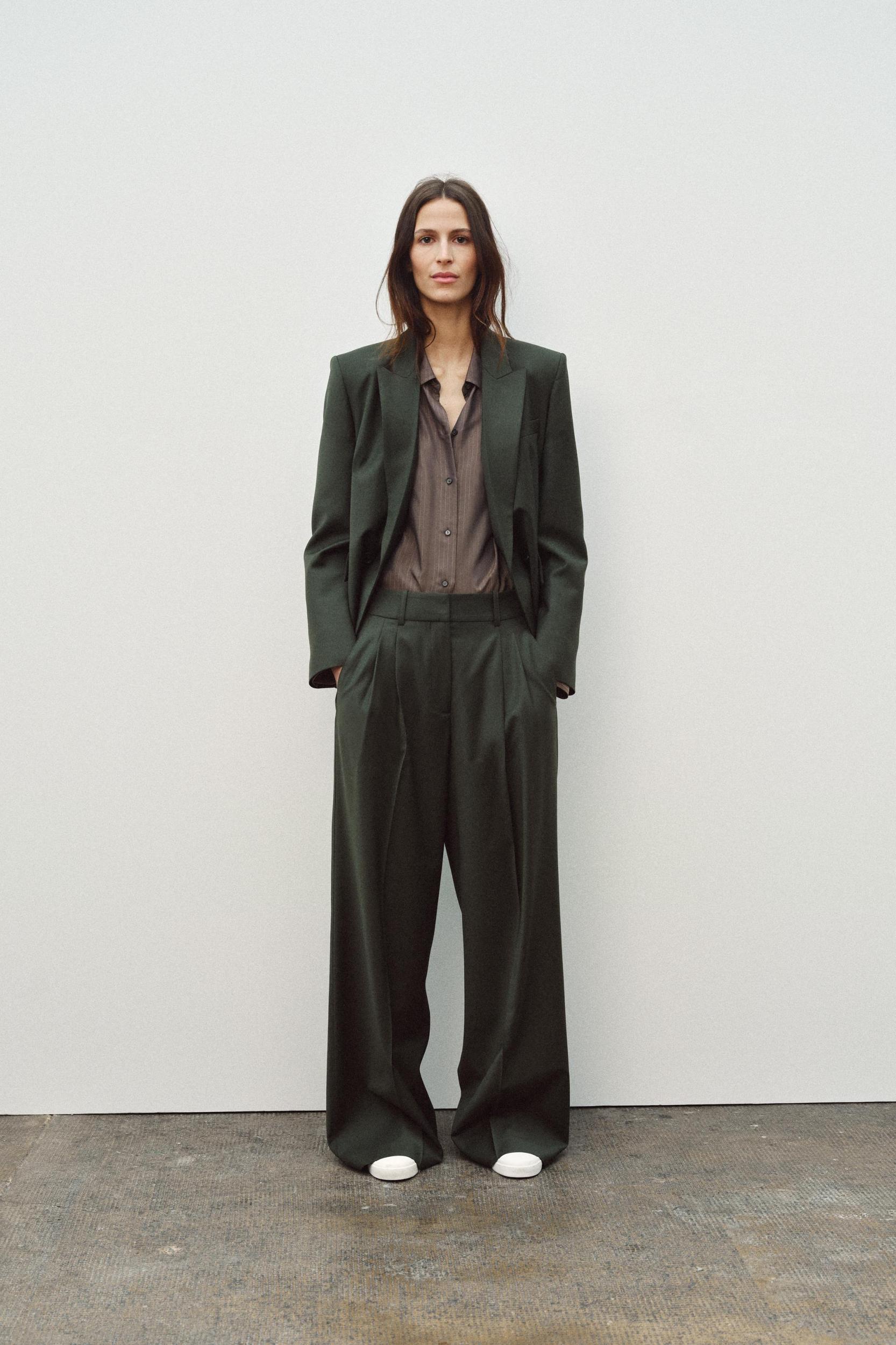 ZW COLLECTION PLEATED WOOL BLEND PANTS Product Image