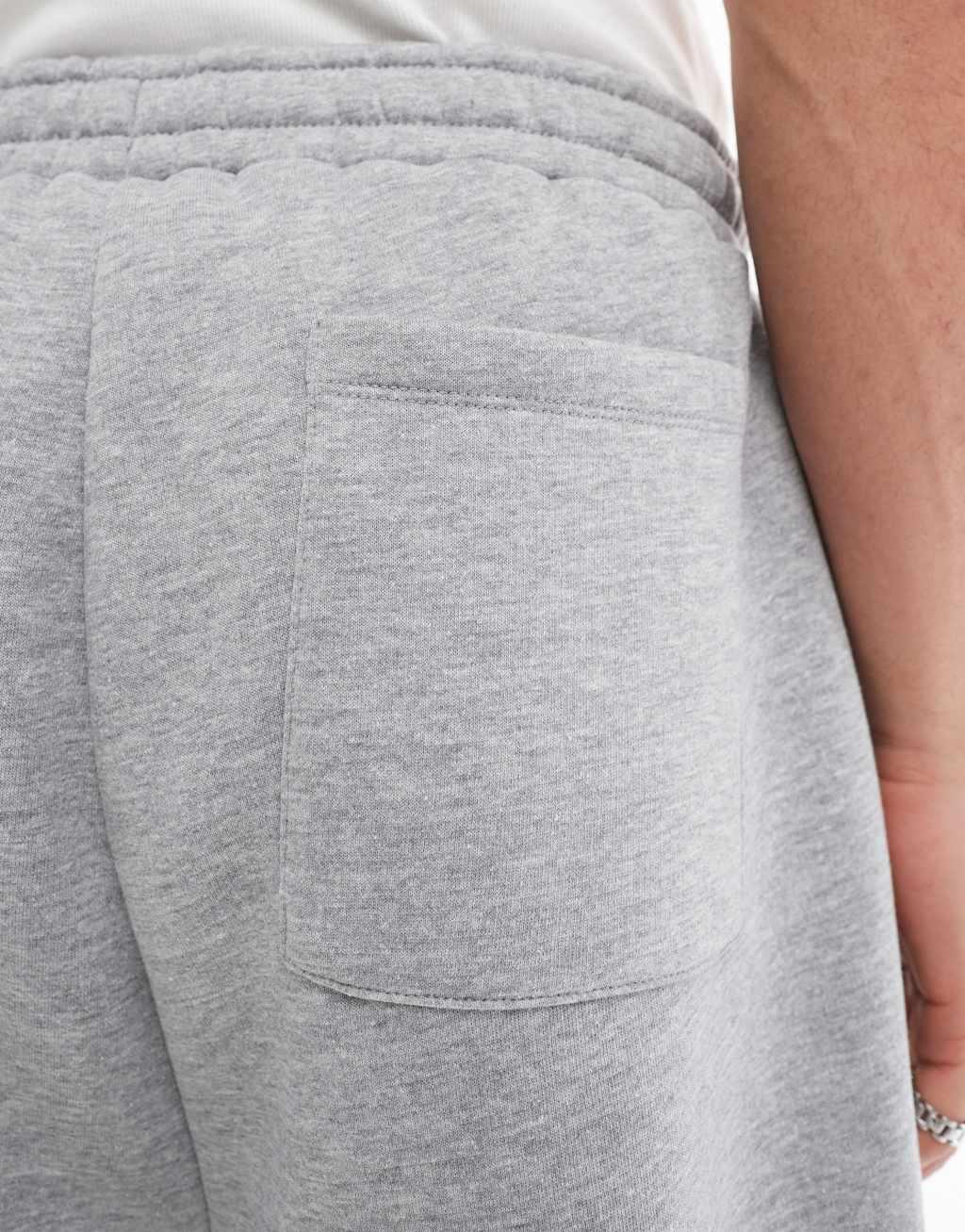 ASOS DESIGN oversized balloon sweatpants with pleat in gray heather Product Image