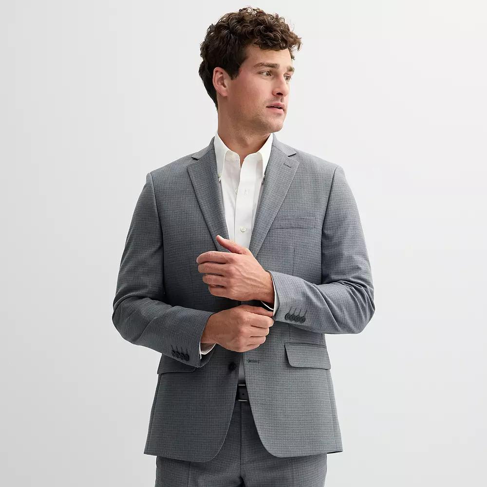 Men's Apt. 9® Premier Flex Performance Slim-Fit Washable Suit Jacket, Size: 38 Short, Gray Plaid Product Image