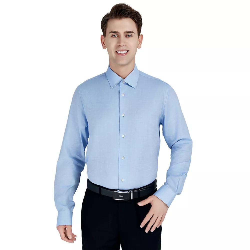 Men's Bespoke Classic-Fit Textured Easy Care Dress Shirt,  Product Image