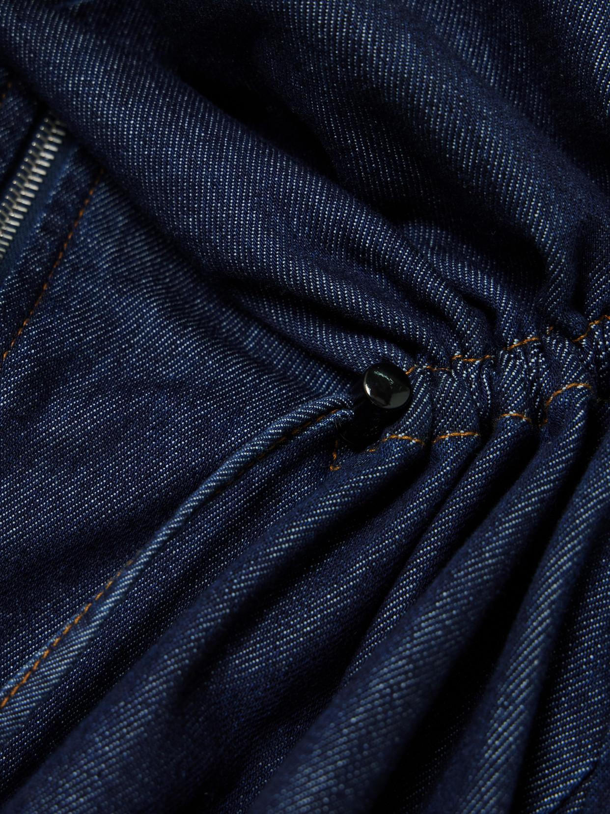 DRIES VAN NOTEN Ruffled Gathered Denim Jacket In Blue Product Image