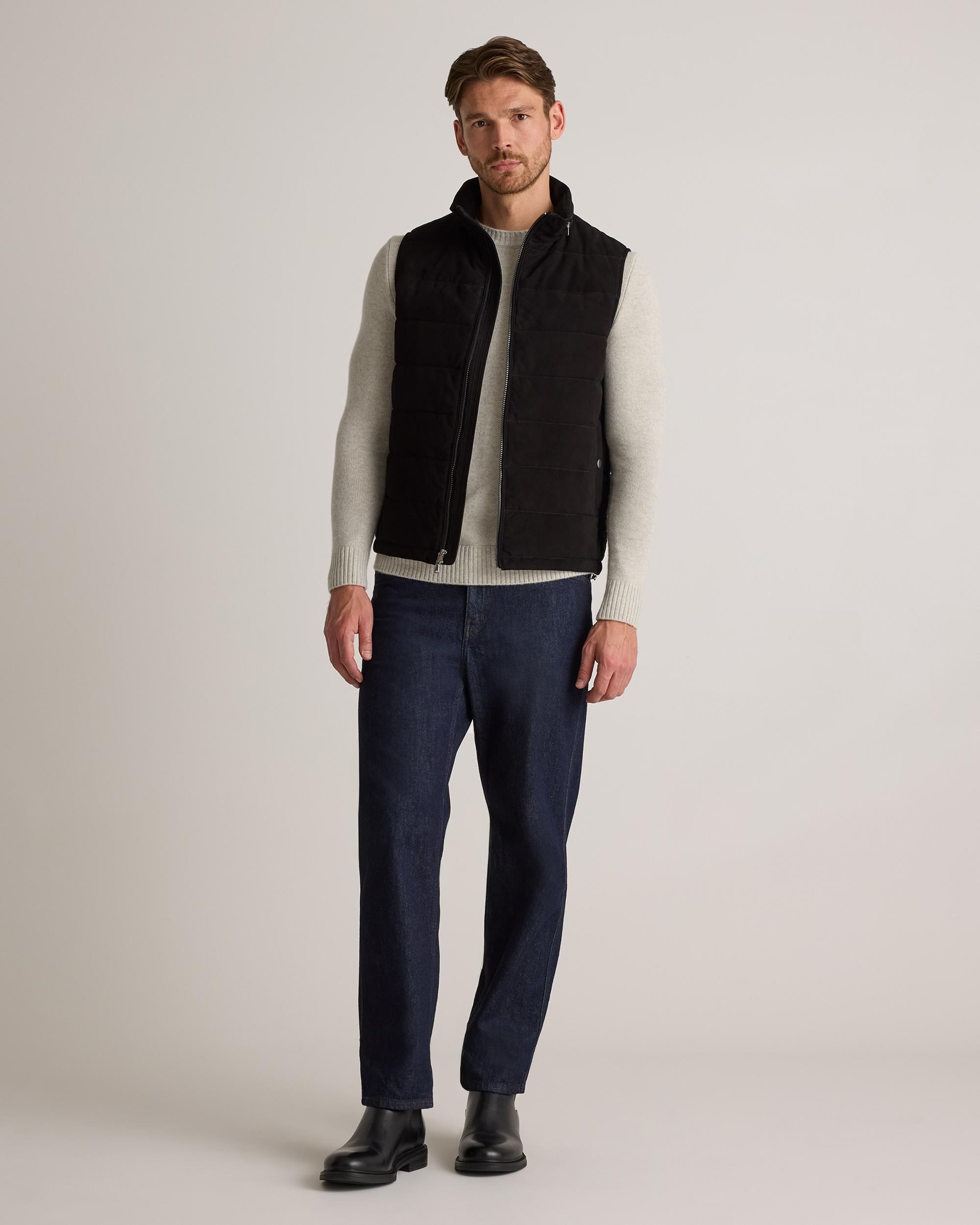 Quince | Men's 100% Suede Puffer Vest Leather Product Image