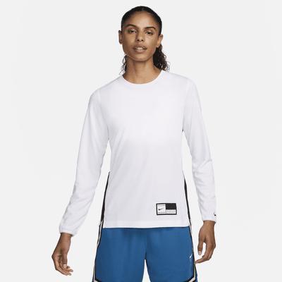 Nike Womens Nike Dri-Fit L/S Pregame Top - Womens Black/White/Black Product Image