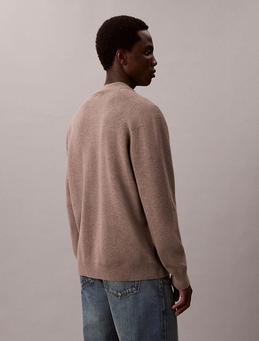 Smooth Cotton Sweater Bomber Jacket Product Image