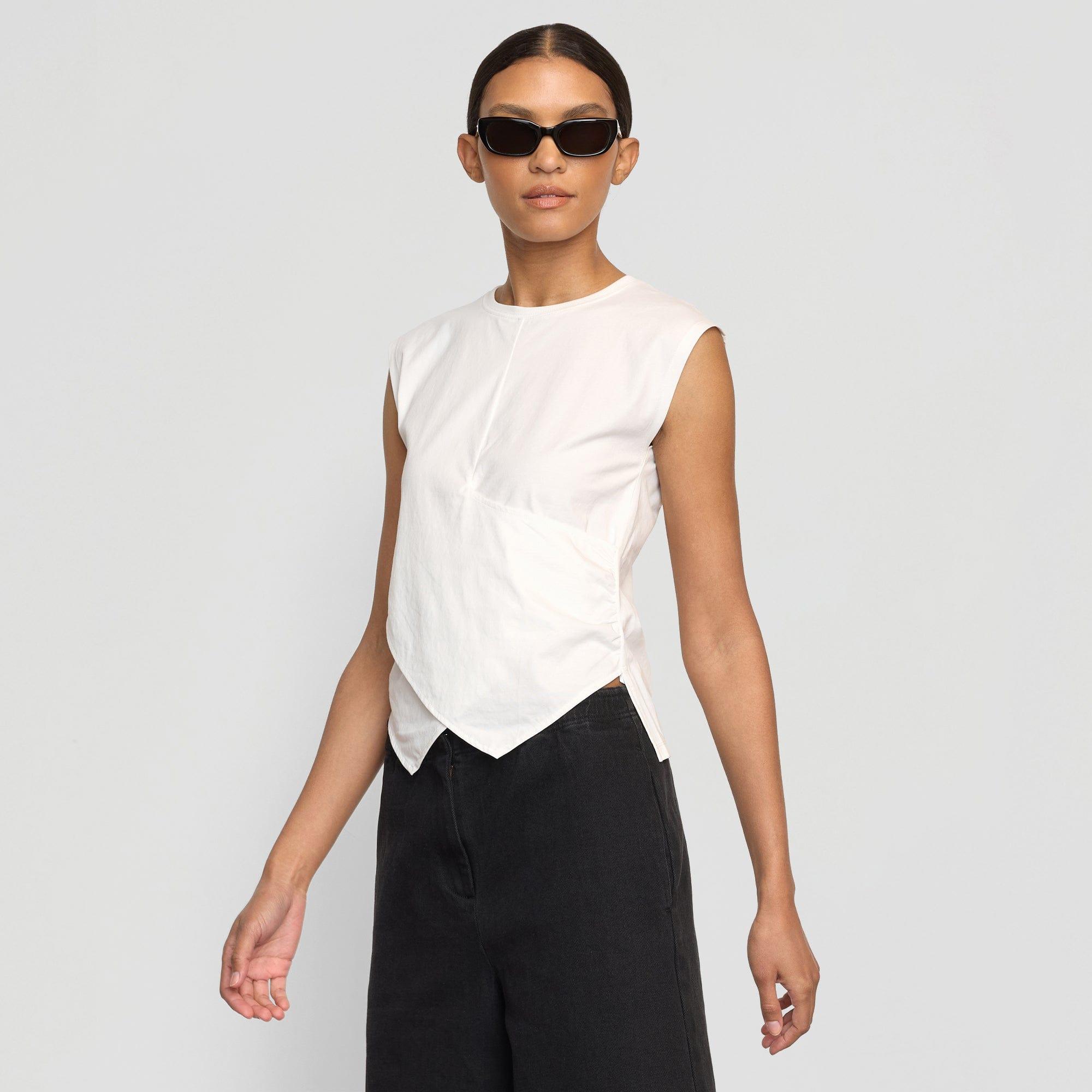 Janelle Front-Wrap Jersey Tee Product Image