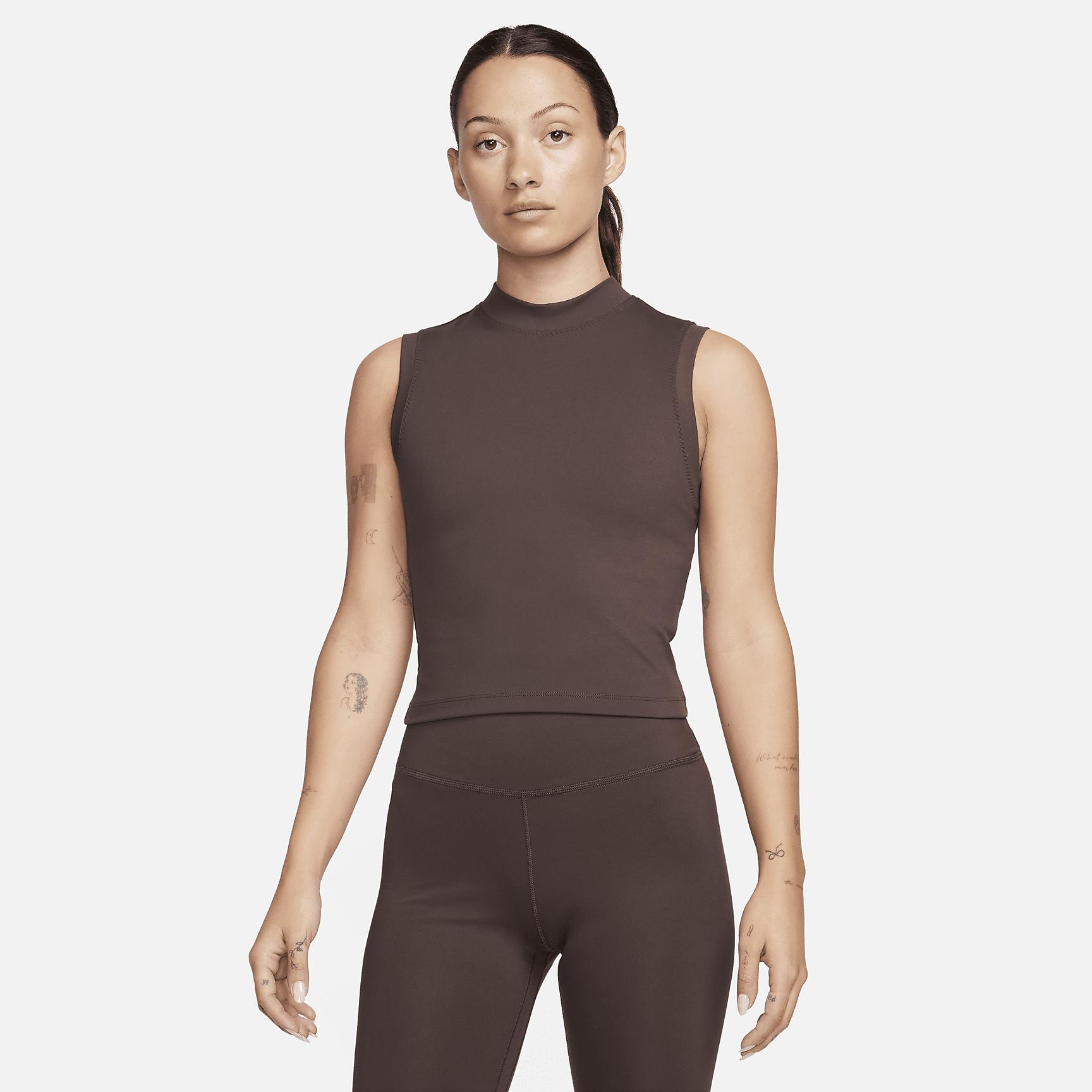 Nike One Fitted Women's Dri-FIT Mock-Neck Cropped Tank Top Product Image