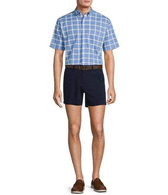 Gold Label Roundtree & Yorke Non-Iron Short Sleeve Large Windowpane Pattern Sport Shirt Product Image