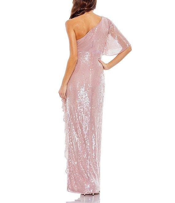Mac Duggal One Shoulder Side Cut Out Sequin Dress Product Image