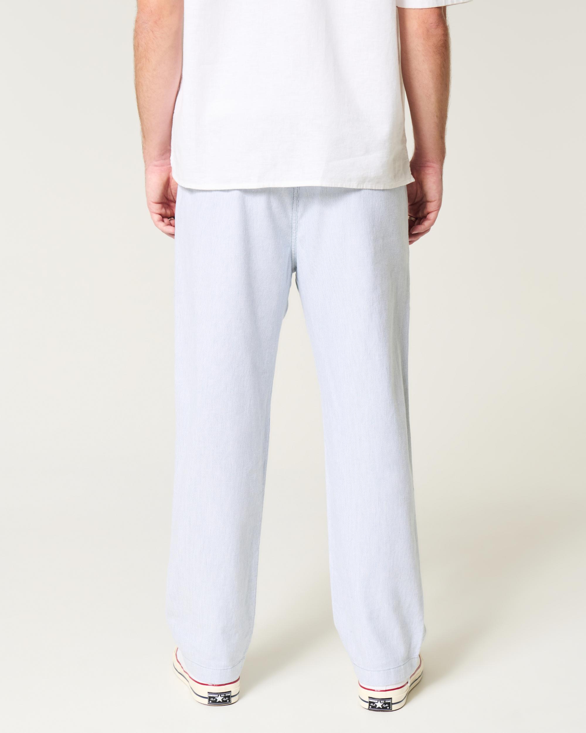 Linen-Blend Loose Pull-On Pants Product Image