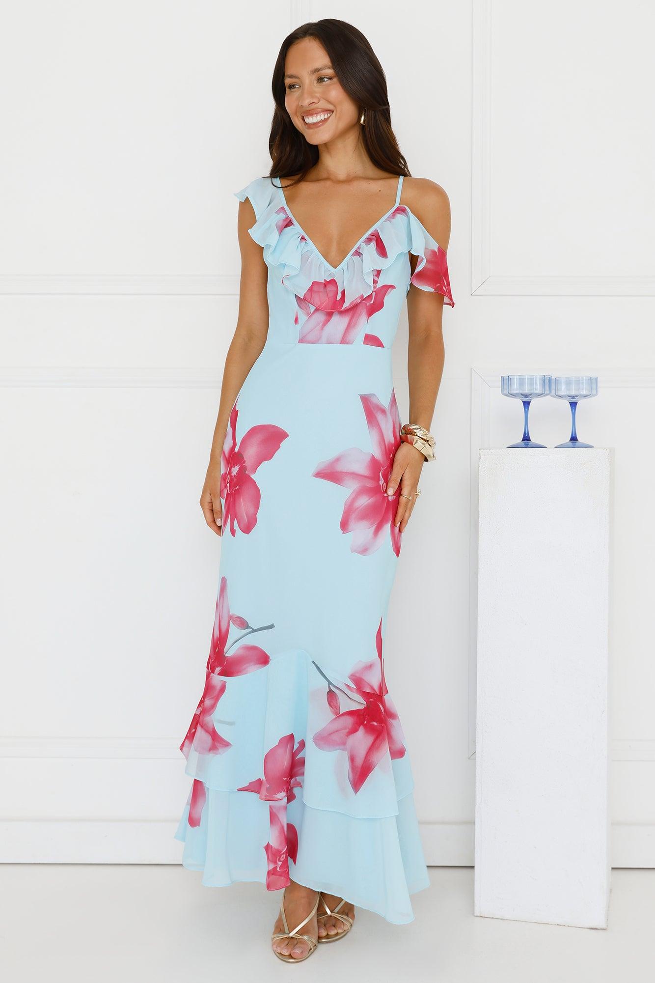 Meadow Mood Maxi Dress Blue Product Image