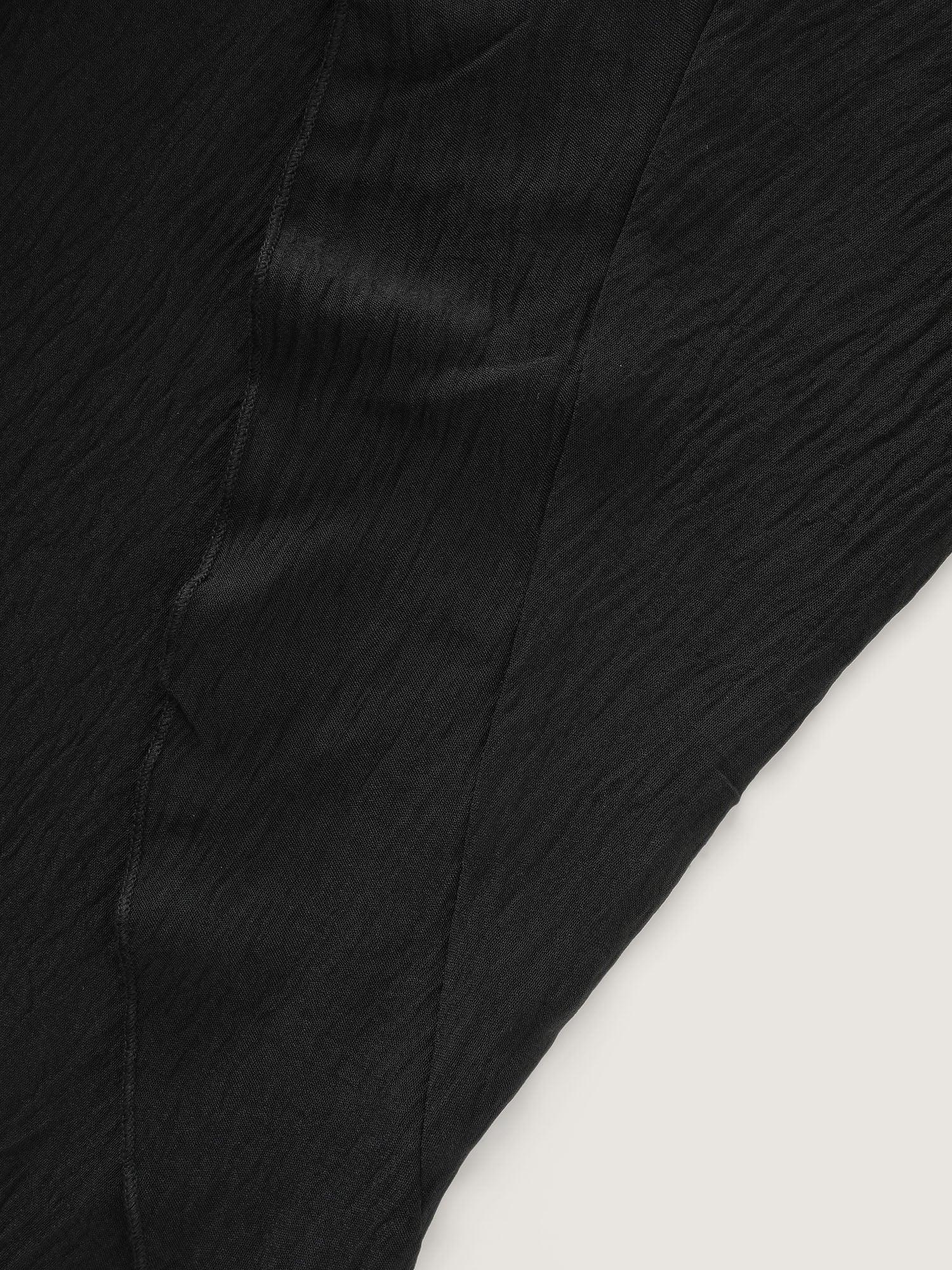 Stretchy Ruffled Trim Wide-Leg Pants Female Product Image