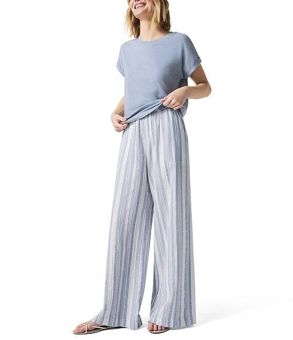 Splendid Raegan Linen Blend Knit Stripe Mid Rise Lounge Pants Product Image