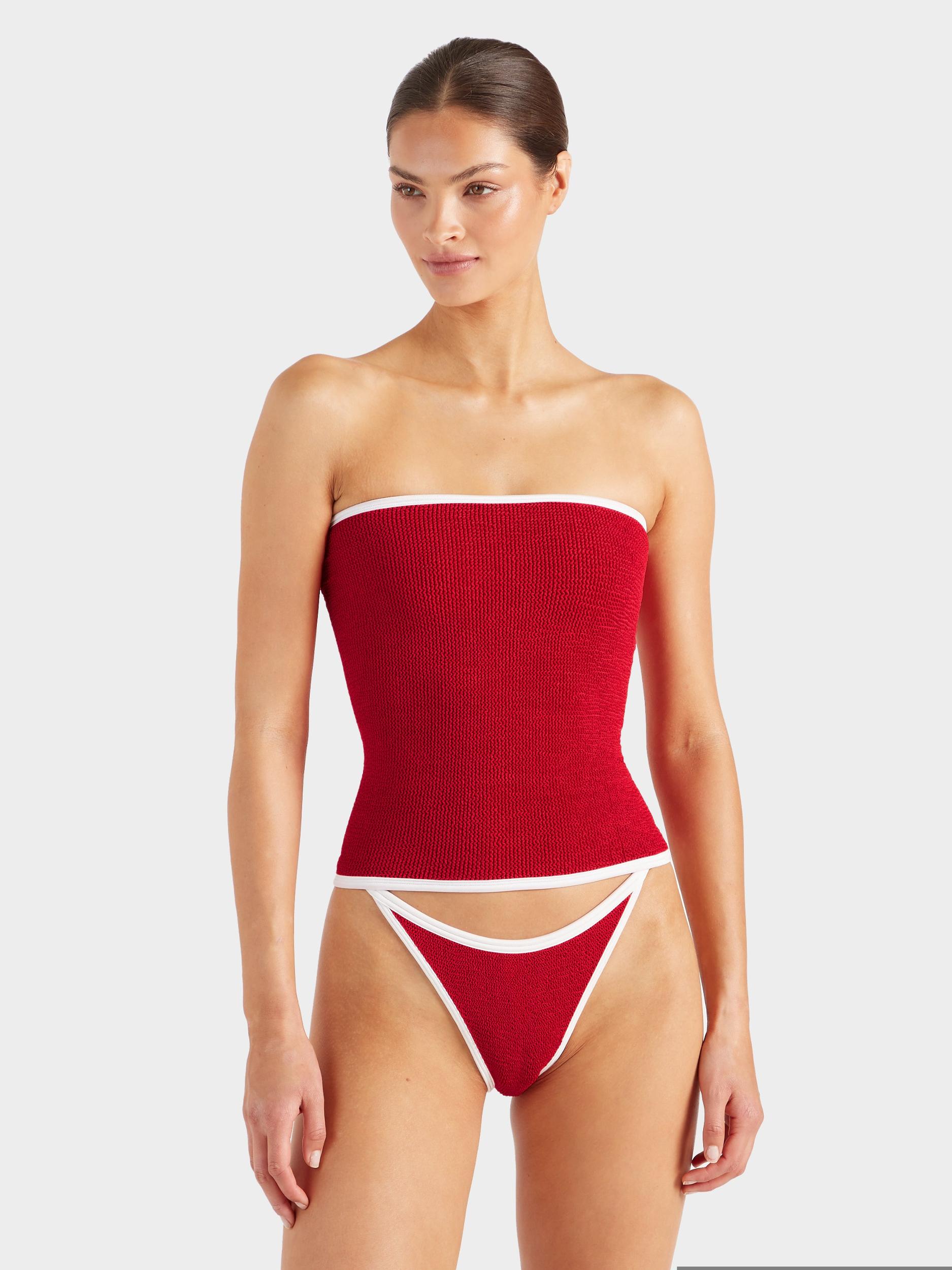 Mini Skirt/Tube Top - Red/White Product Image