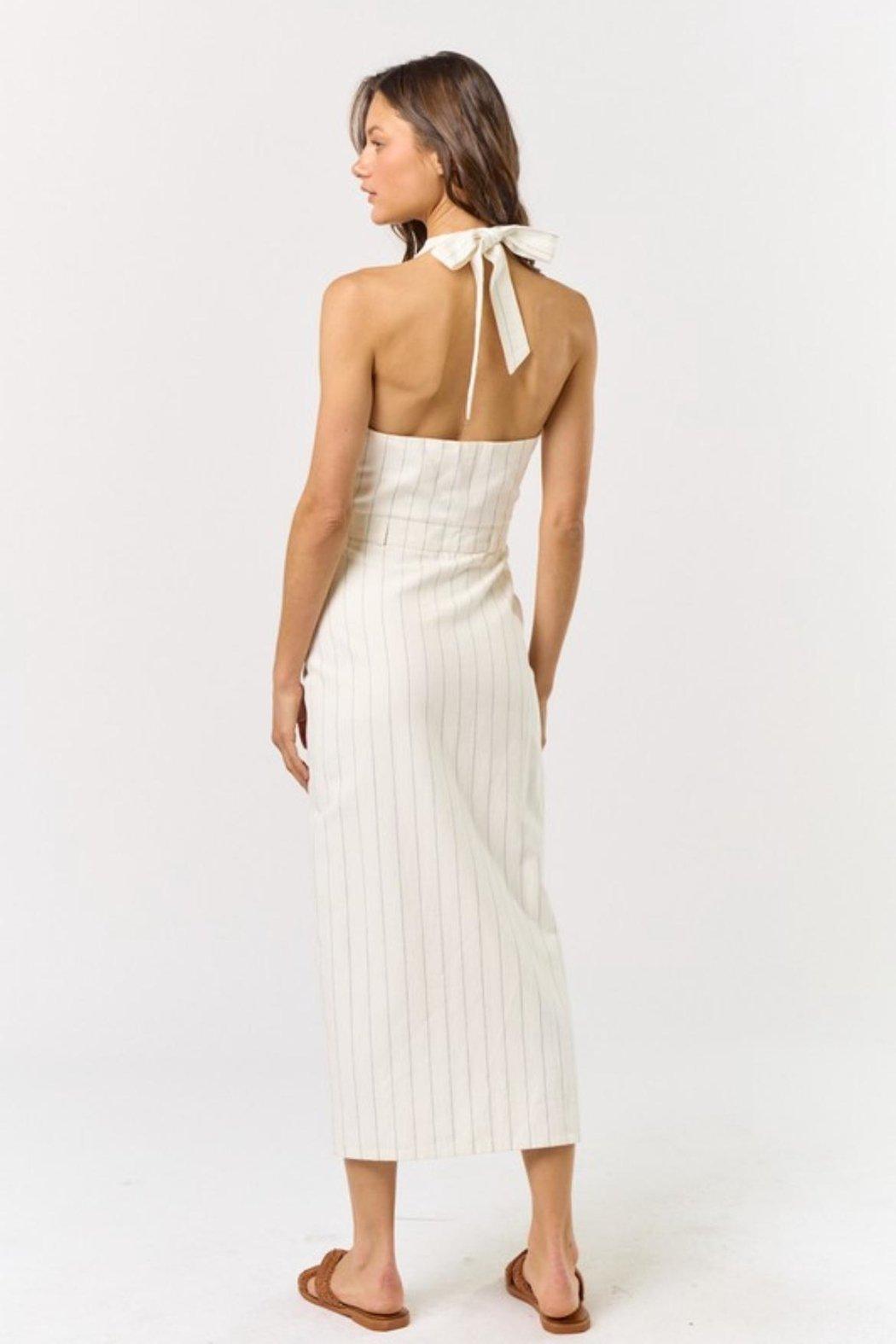 Striped Halter Dress Product Image
