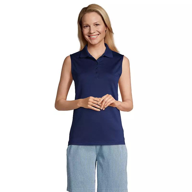 Women's Lands' End Sleeveless Supima Cotton Polo Shirt,  Product Image