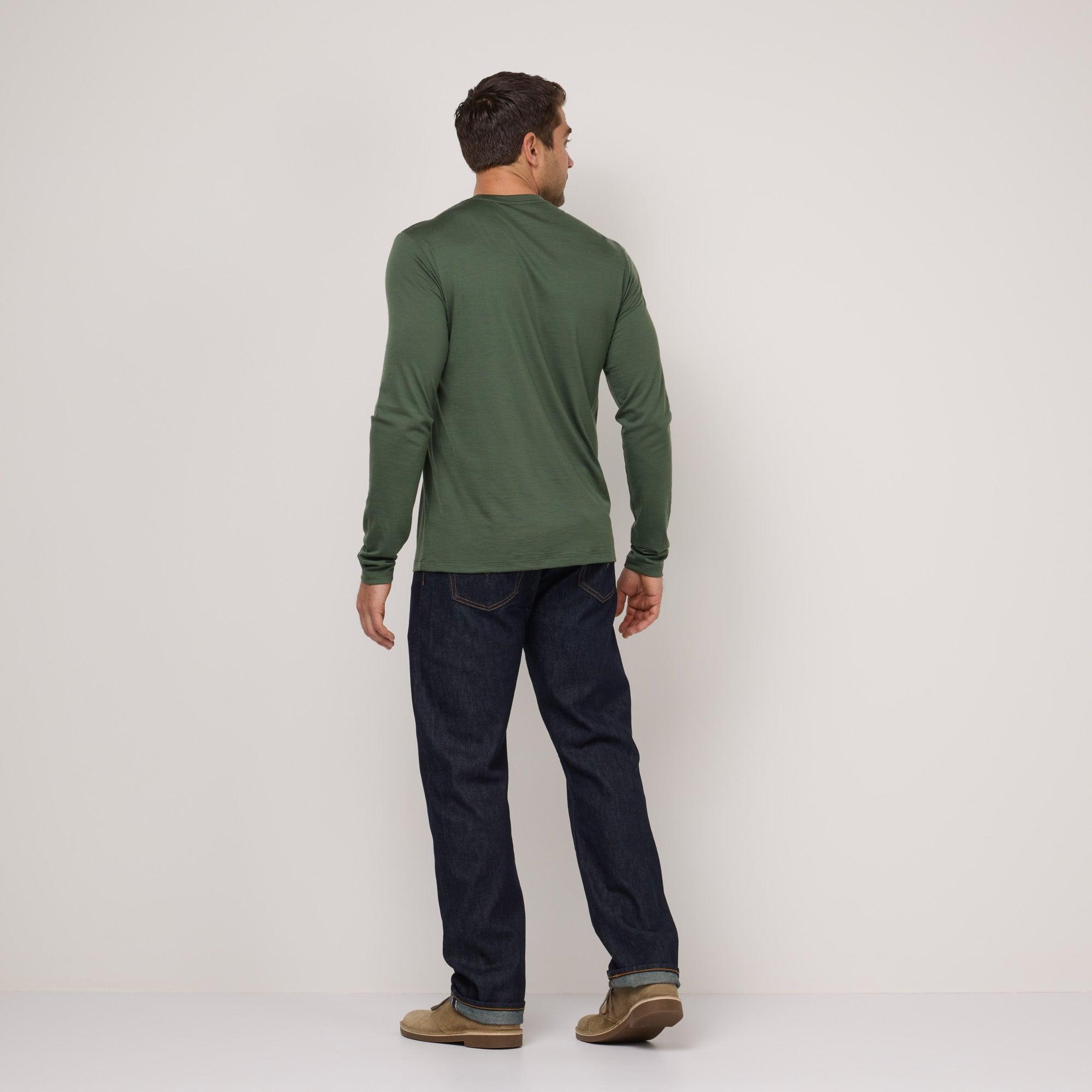 Merino Wool Henley | Thyme Product Image
