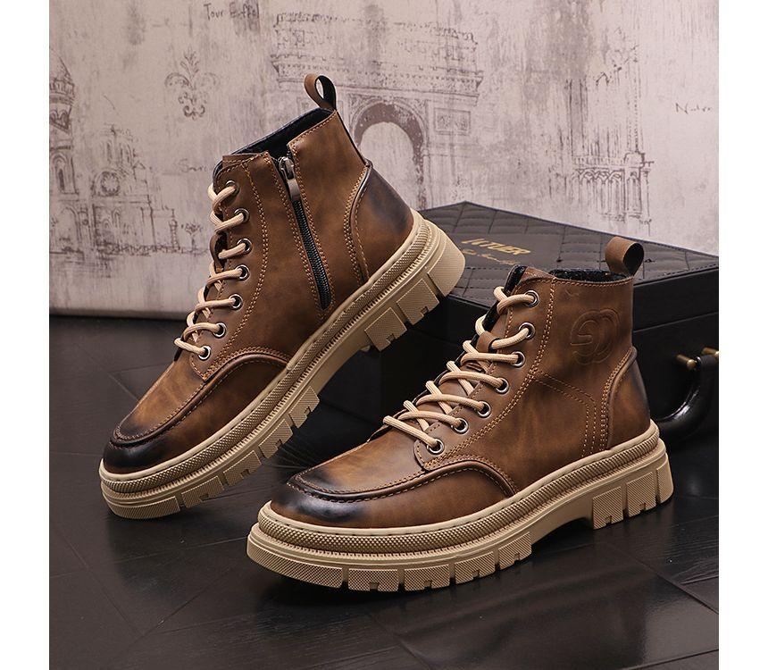 Lace-Up Platform Short Boots Product Image