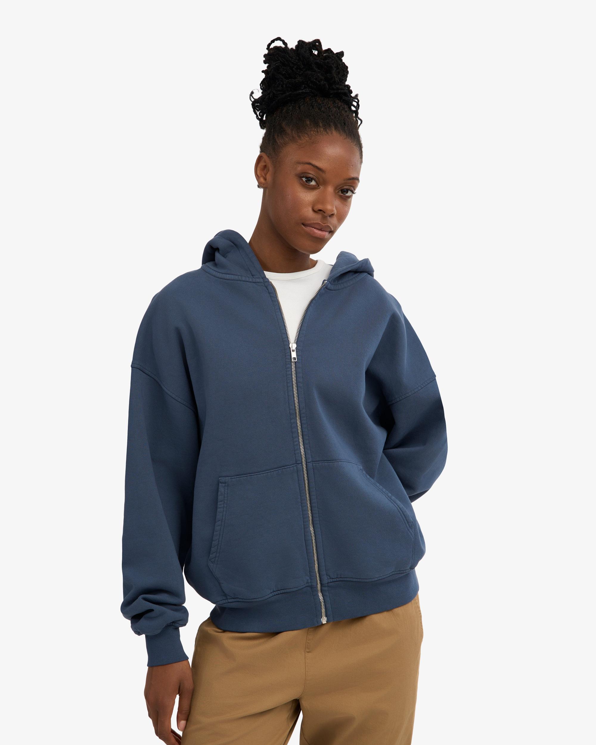 Organic Oversized Zip Hood - Ivory White Product Image