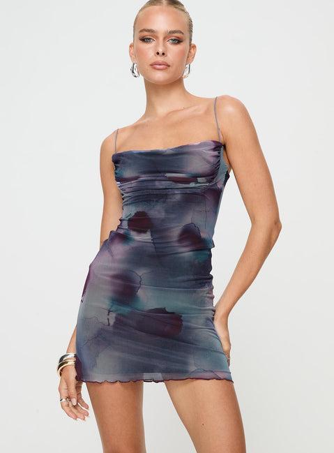 Sugar Mini Dress Purple Multi Product Image