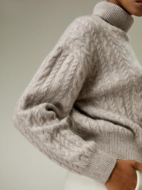 Cashmere Cable Knit Jumper Sweater Product Image