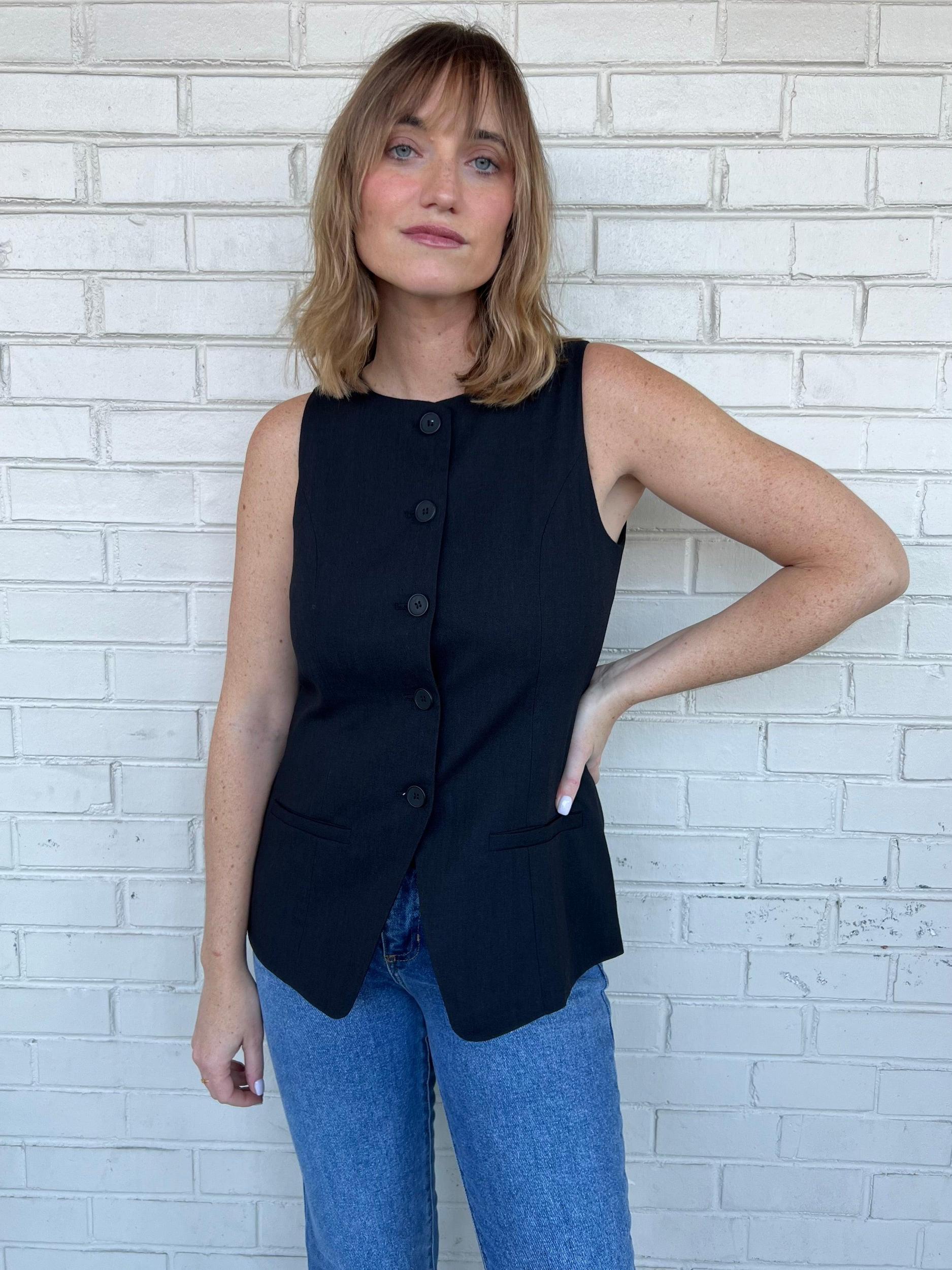 European Dream Button Front Vest Product Image