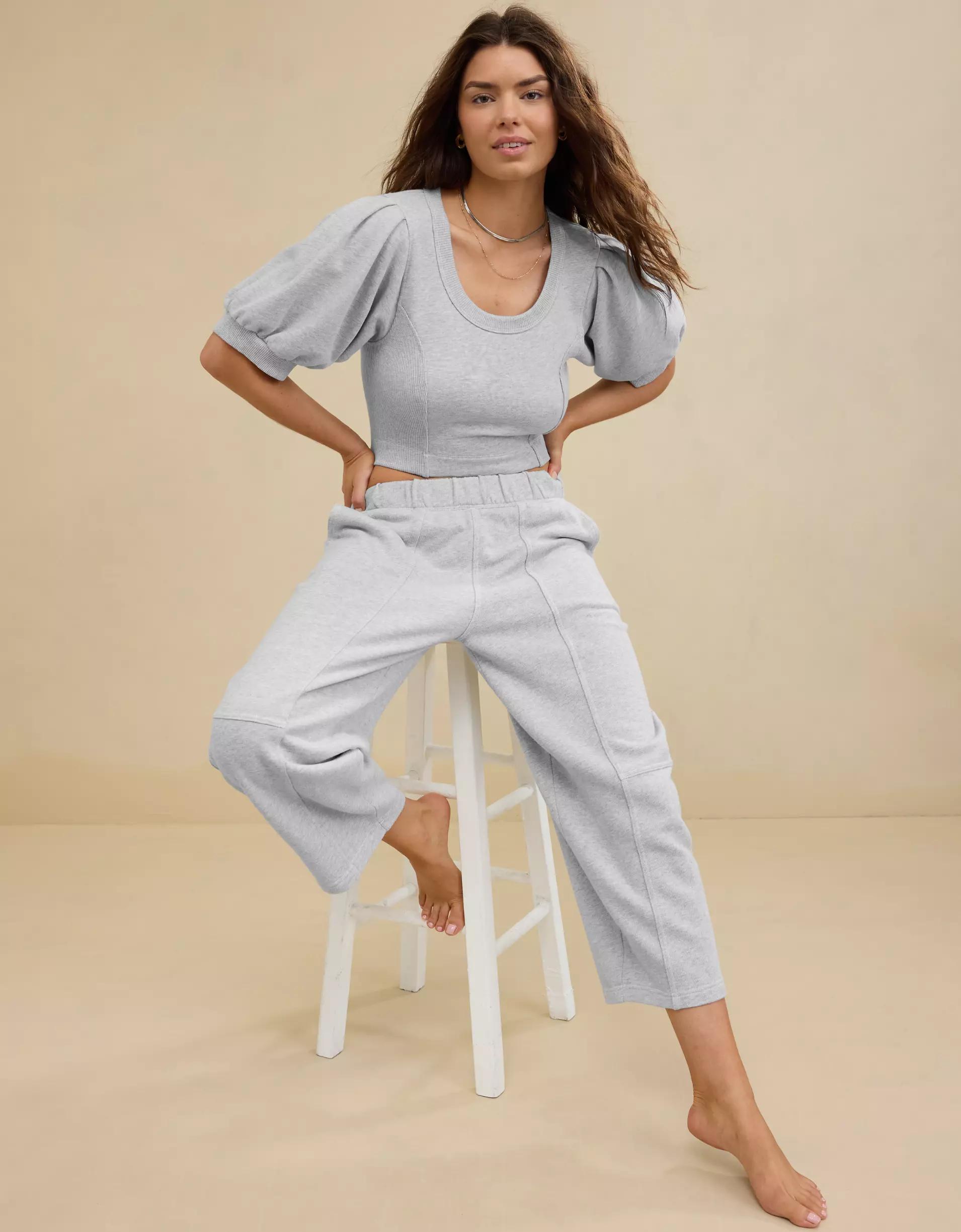 Aerie Seams Right Barrel Leg Sweatpant Product Image