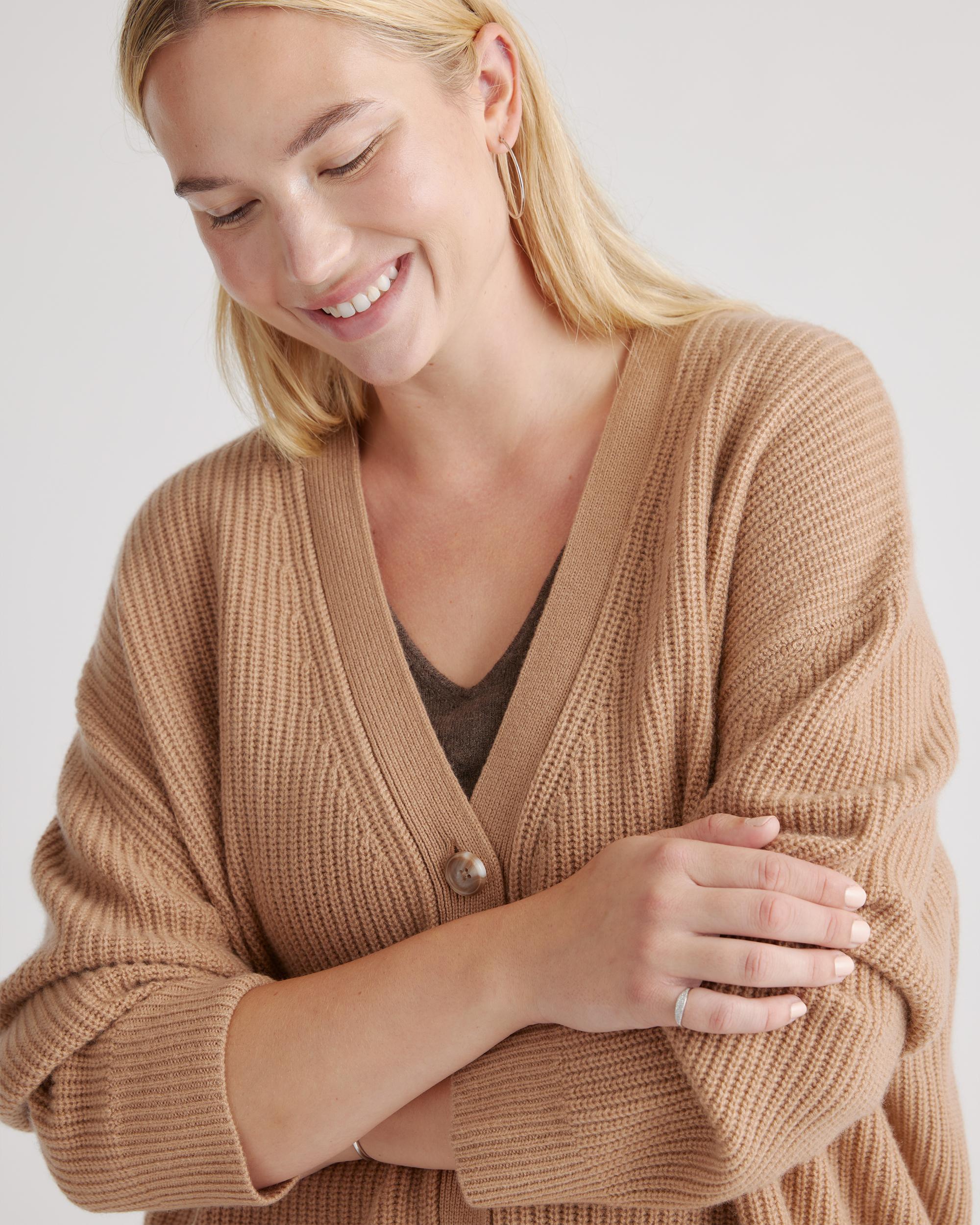 Quince | Women's Mongolian Spring Cashmere OverSized Boyfriend Cardigan Sweater Size XS Product Image