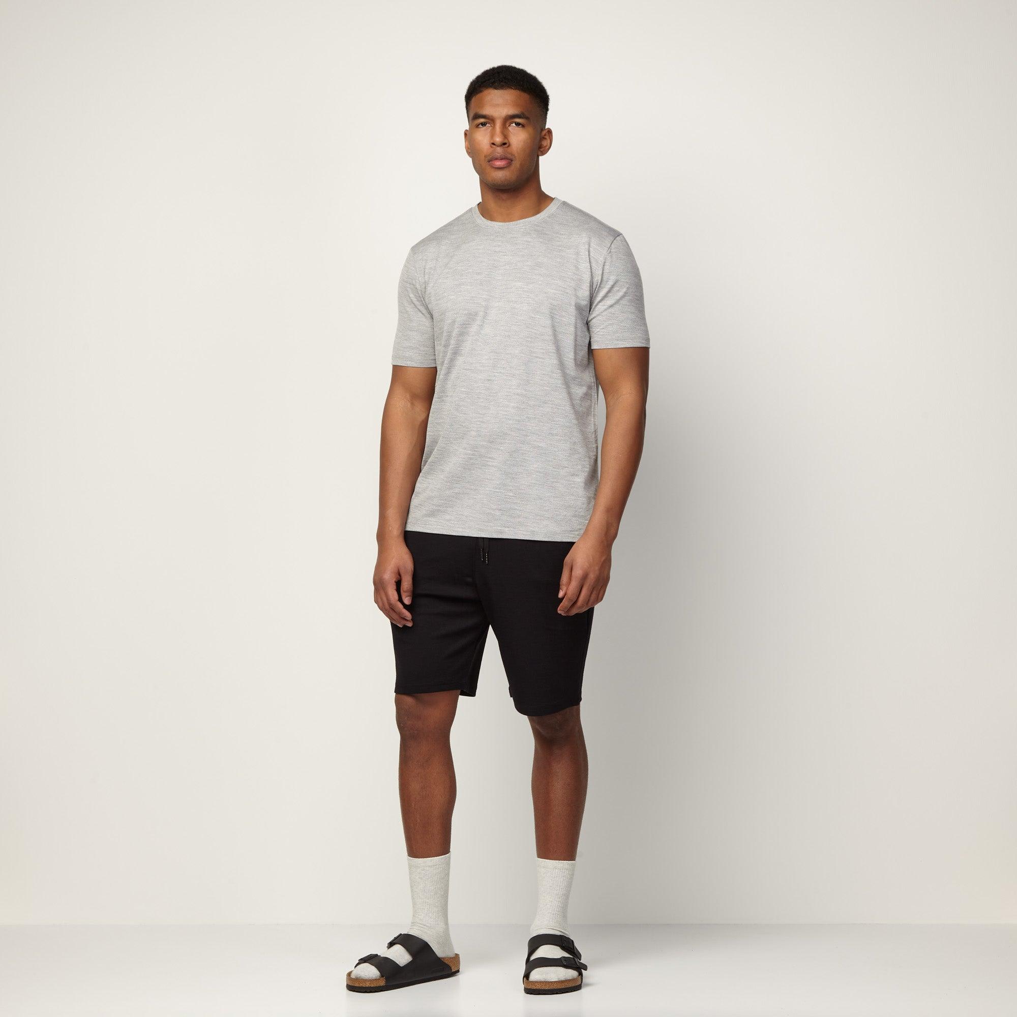 Merino Wool Crew Neck T-Shirt | Ochre Product Image