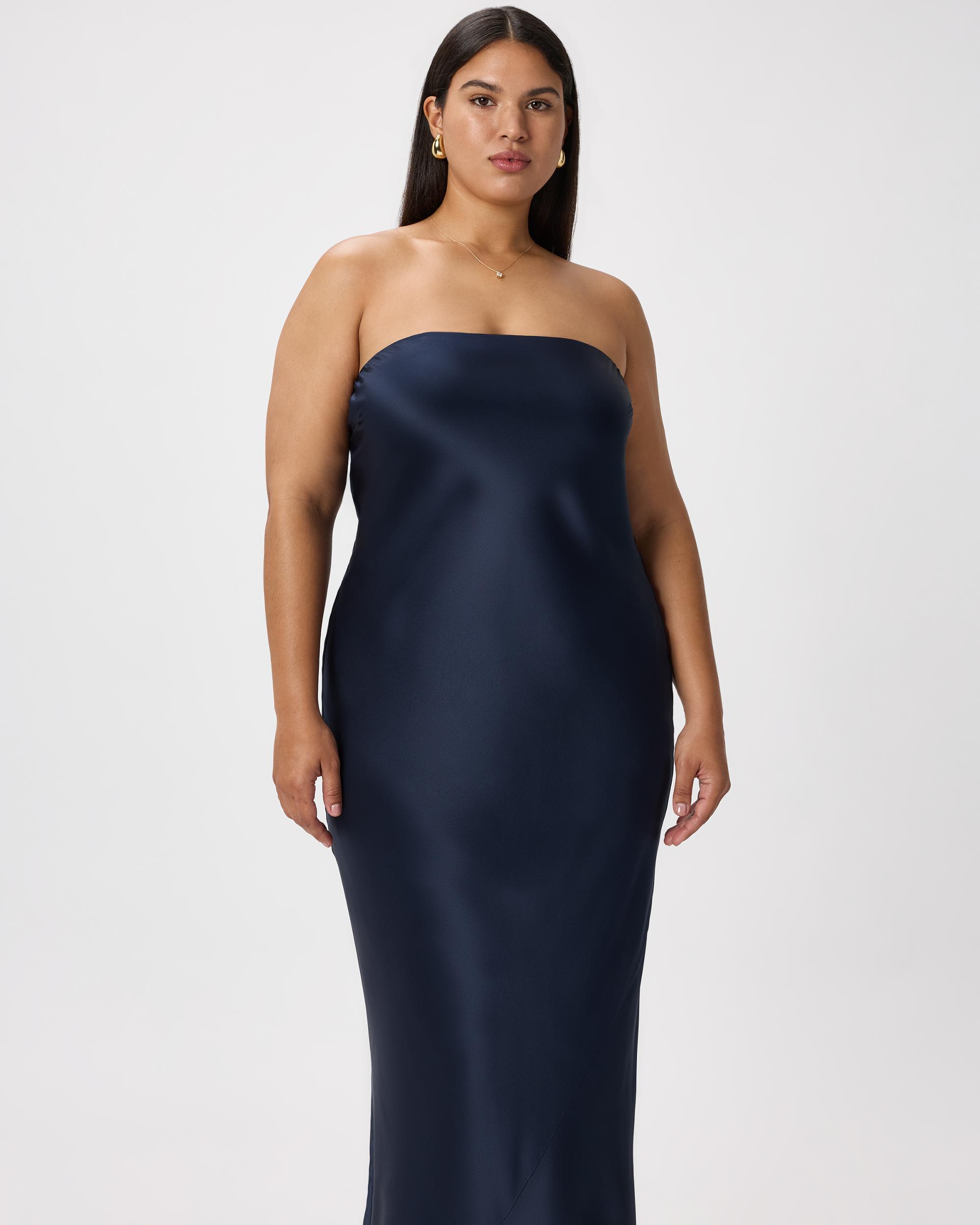 Quince | Women's Strapless Midi Dress Mulberry Silk Product Image