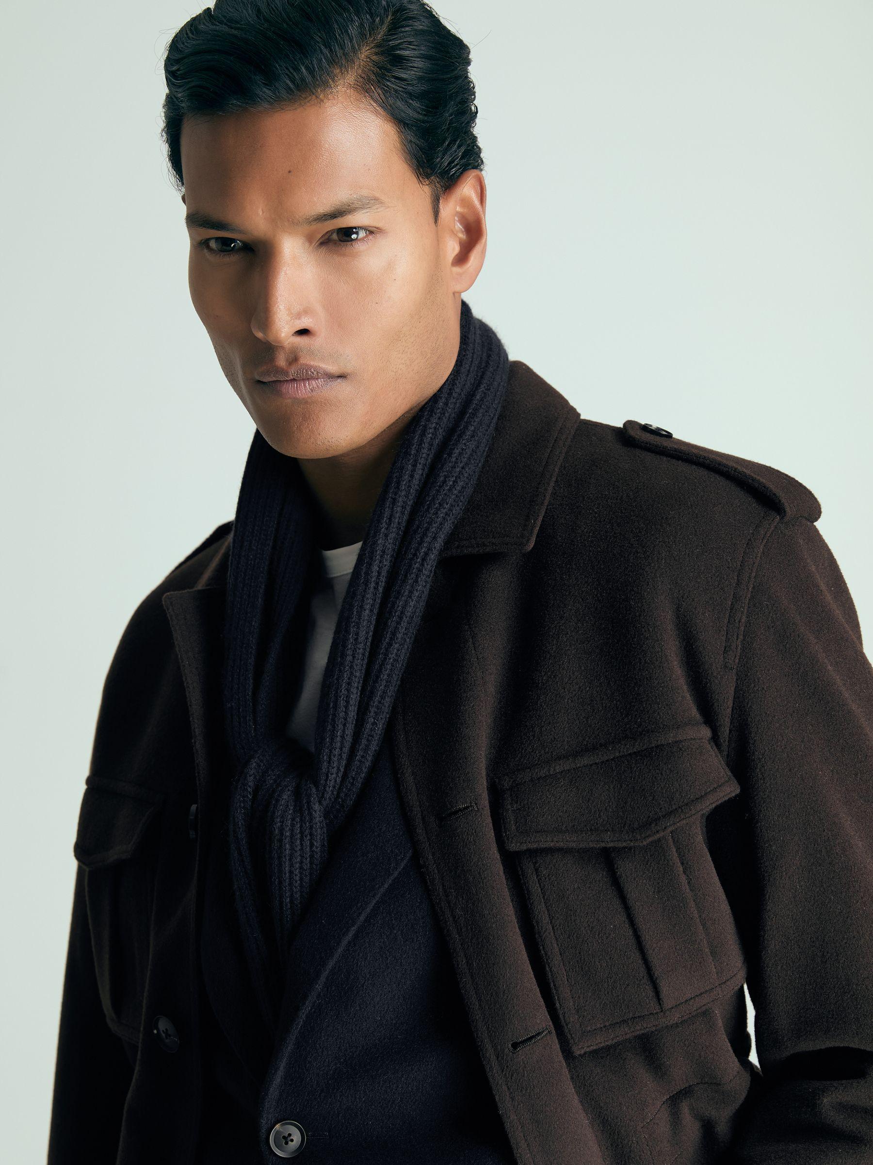 Atelier Ribbed-Cashmere Scarf in Dark Navy Product Image